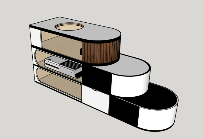 There would be two layers for holding game consoles or TV decoders