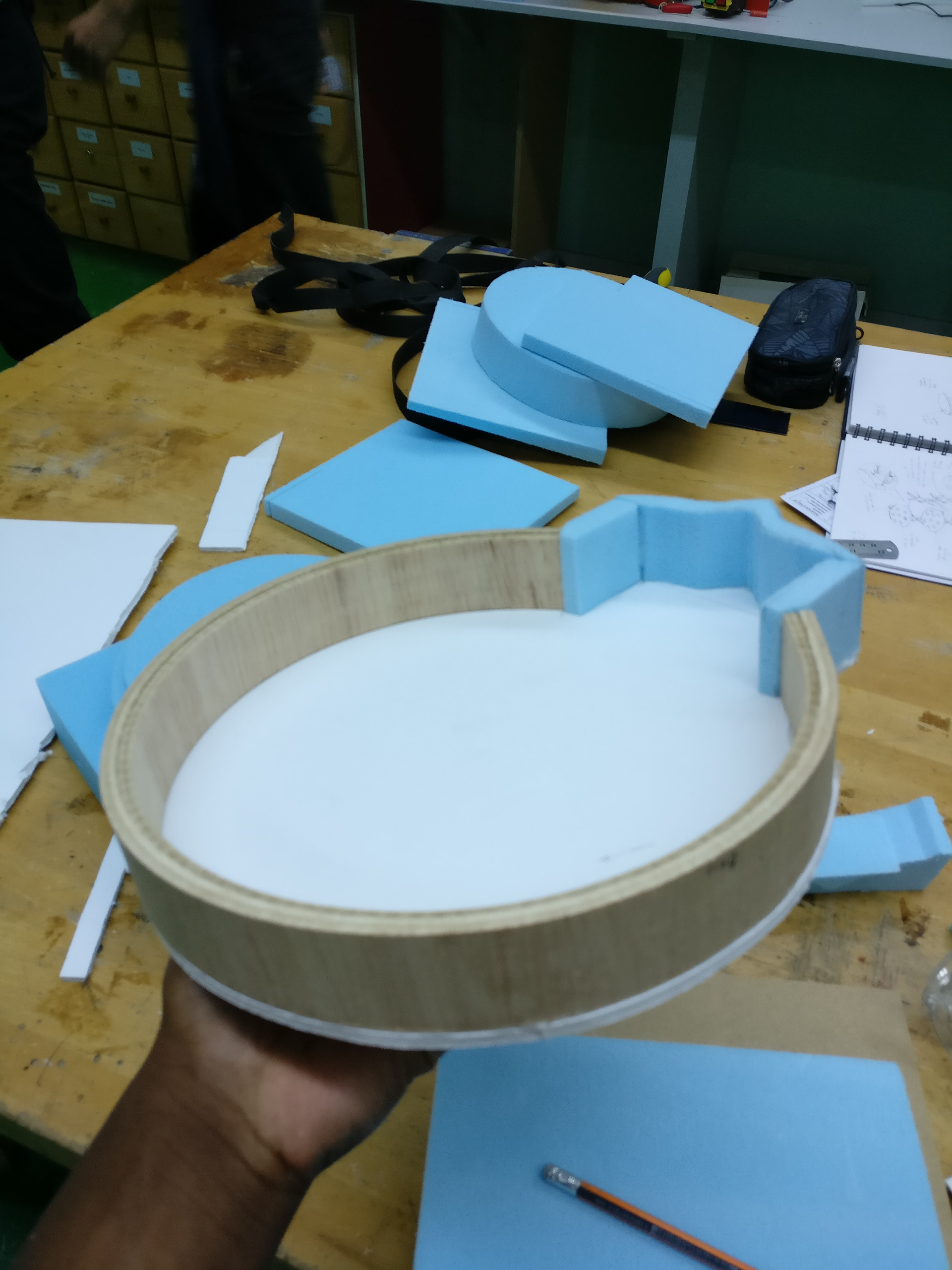 Started off with the basic form, testing the curve radius with plywood