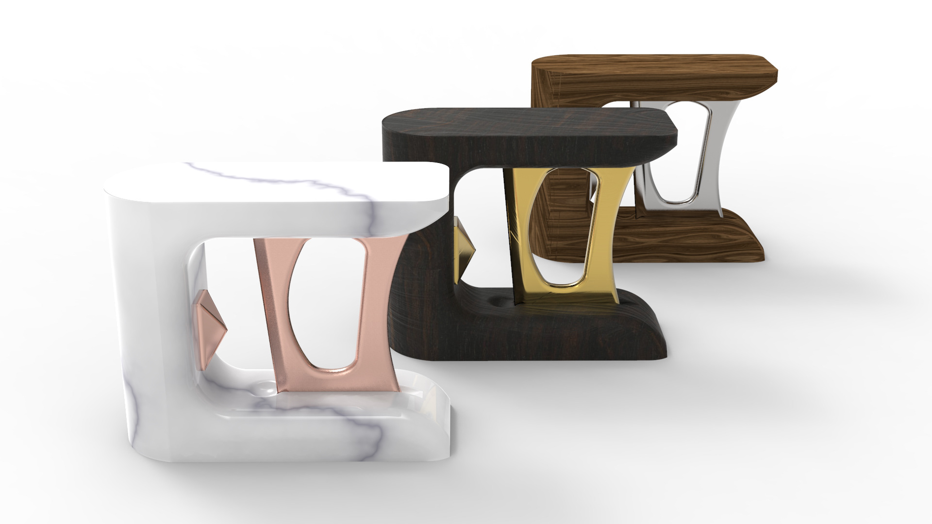 A lineup of possible designs and materials