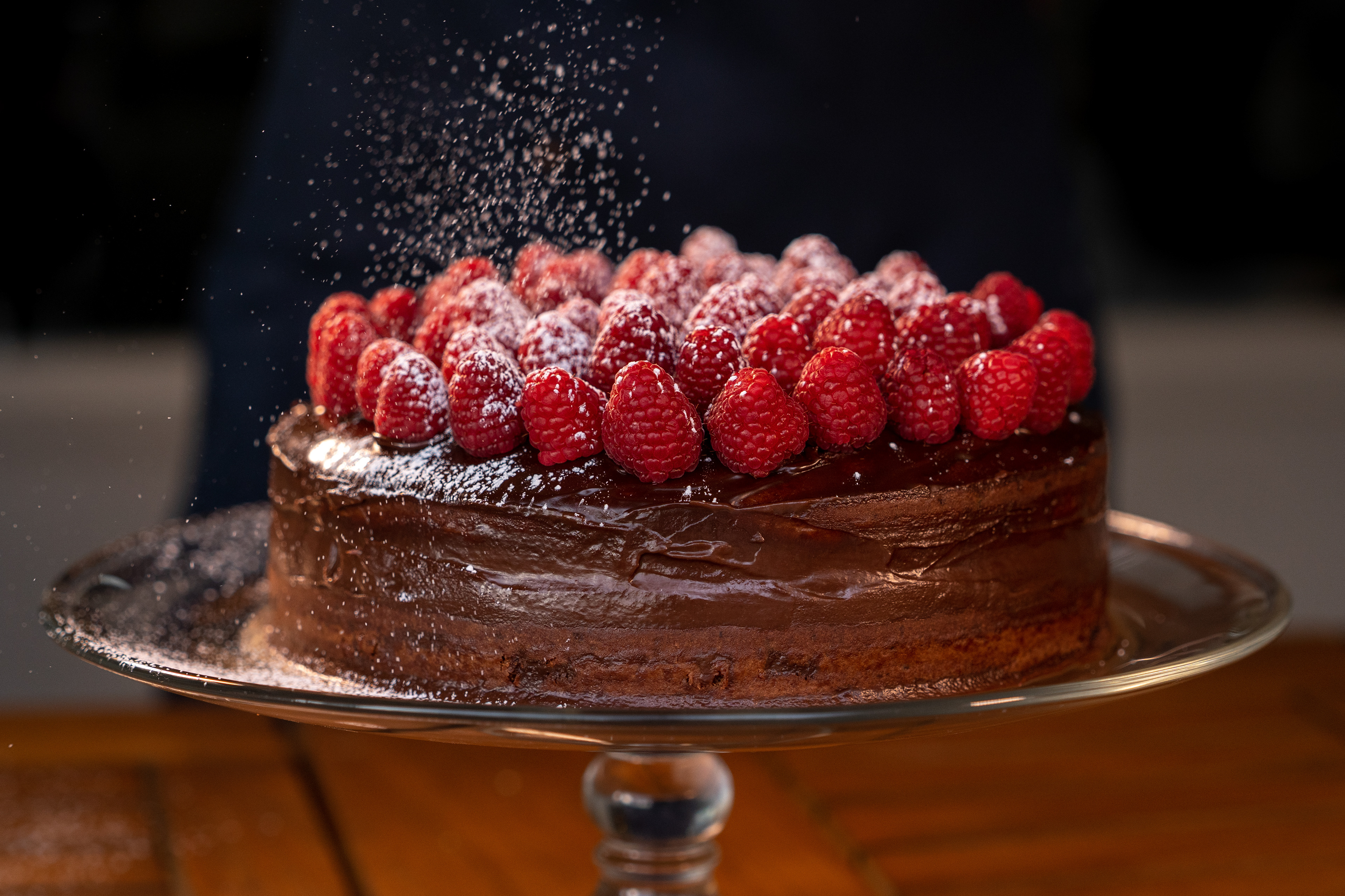 A two-layer chocolate cake on Dec. 28, 2020. (Photo by Samantha Chow)