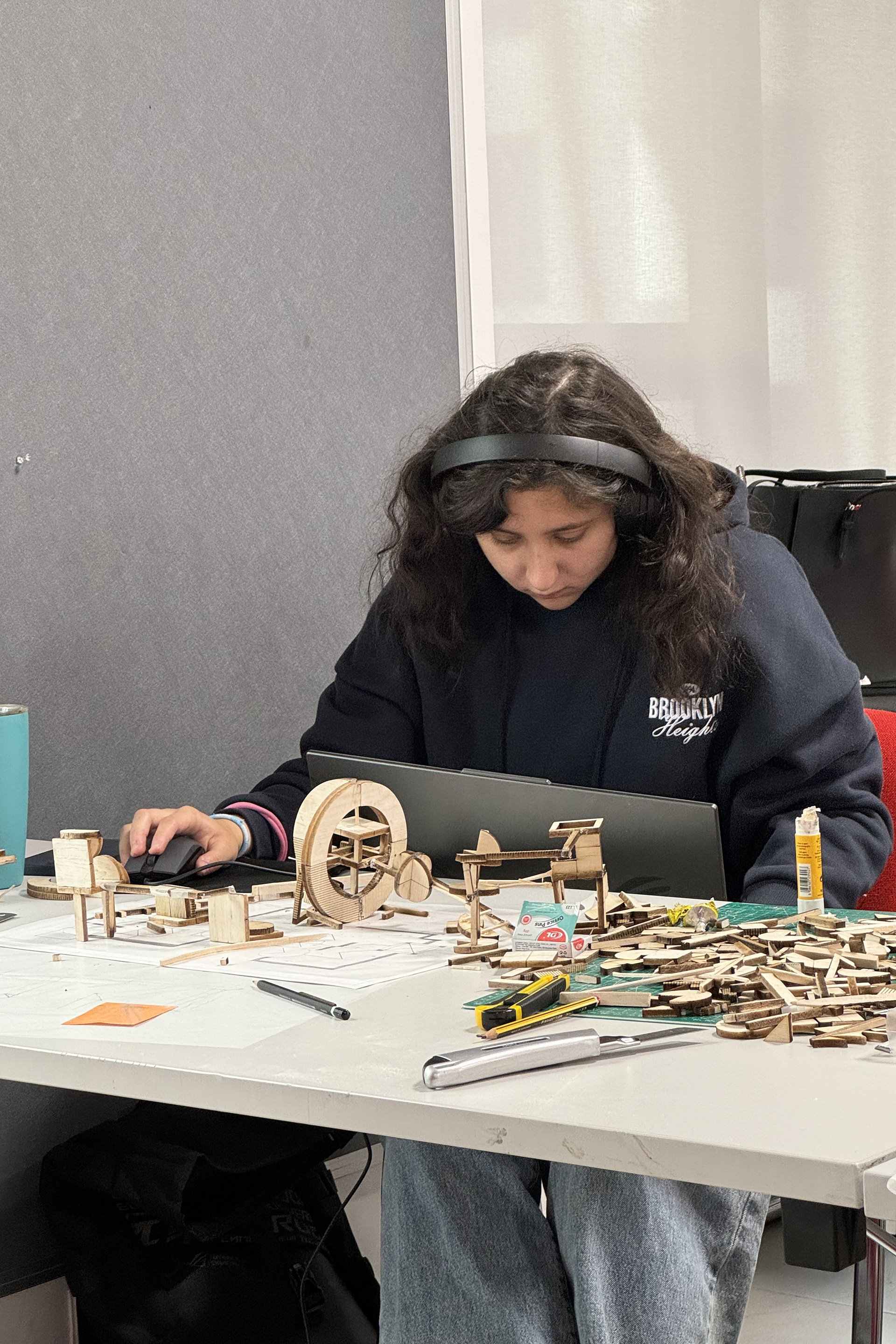 MAJD preparing her AutoCAD file for laser cutting