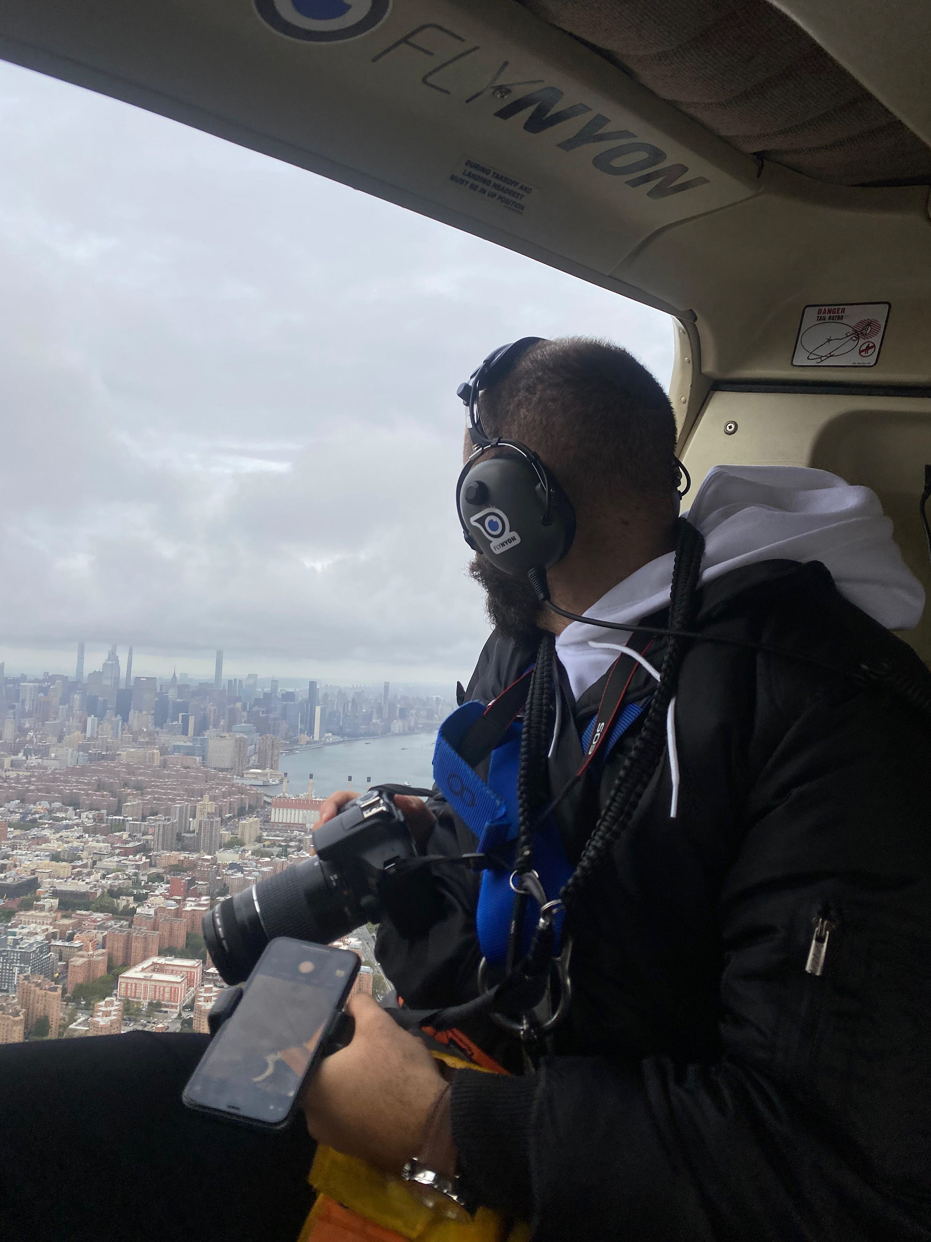 Open-door Helicopter tour over Manhattan.