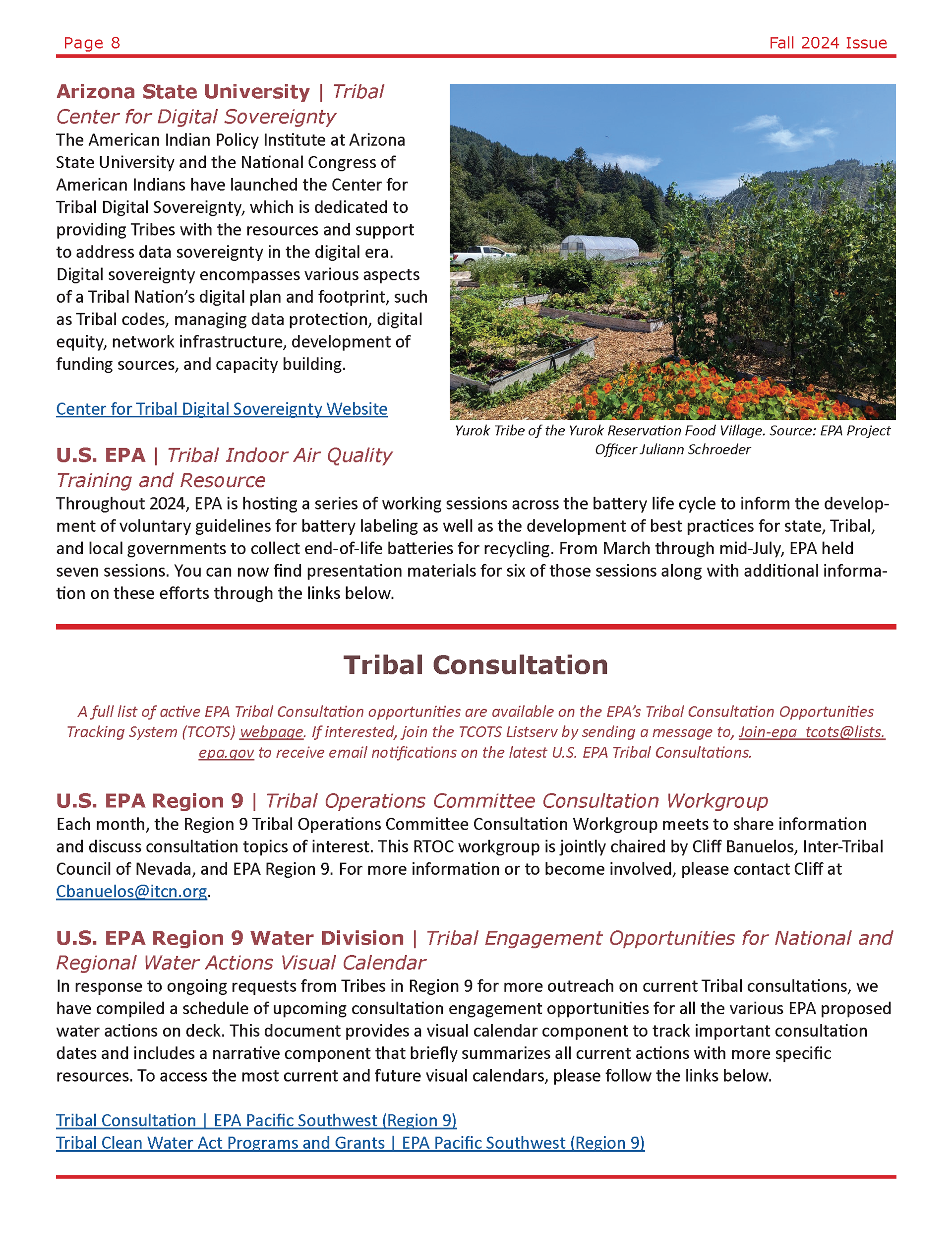 R9 Fall Tribal Newsletter