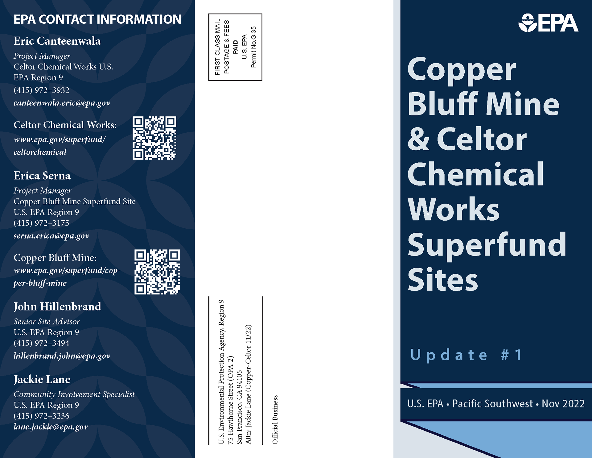 Copper Bluff Mine & Celtor Works Superfund Sites Try-fold Brochure