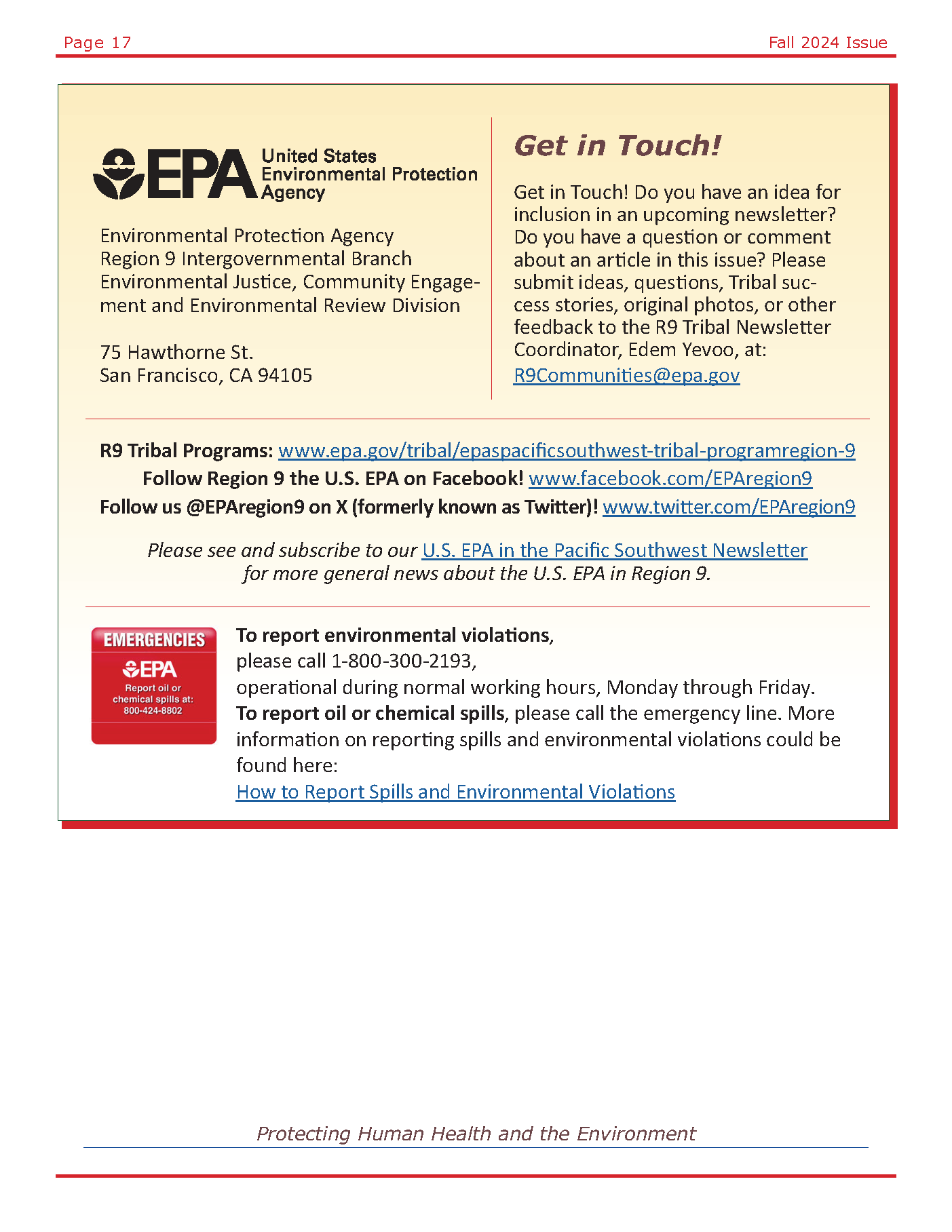 R9 Fall Tribal Newsletter