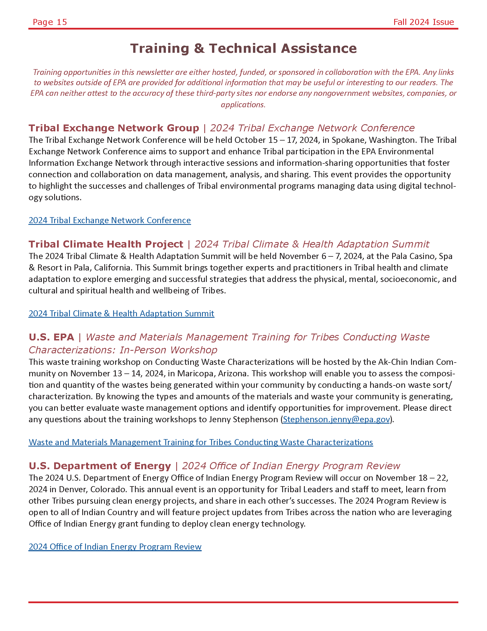 R9 Fall Tribal Newsletter