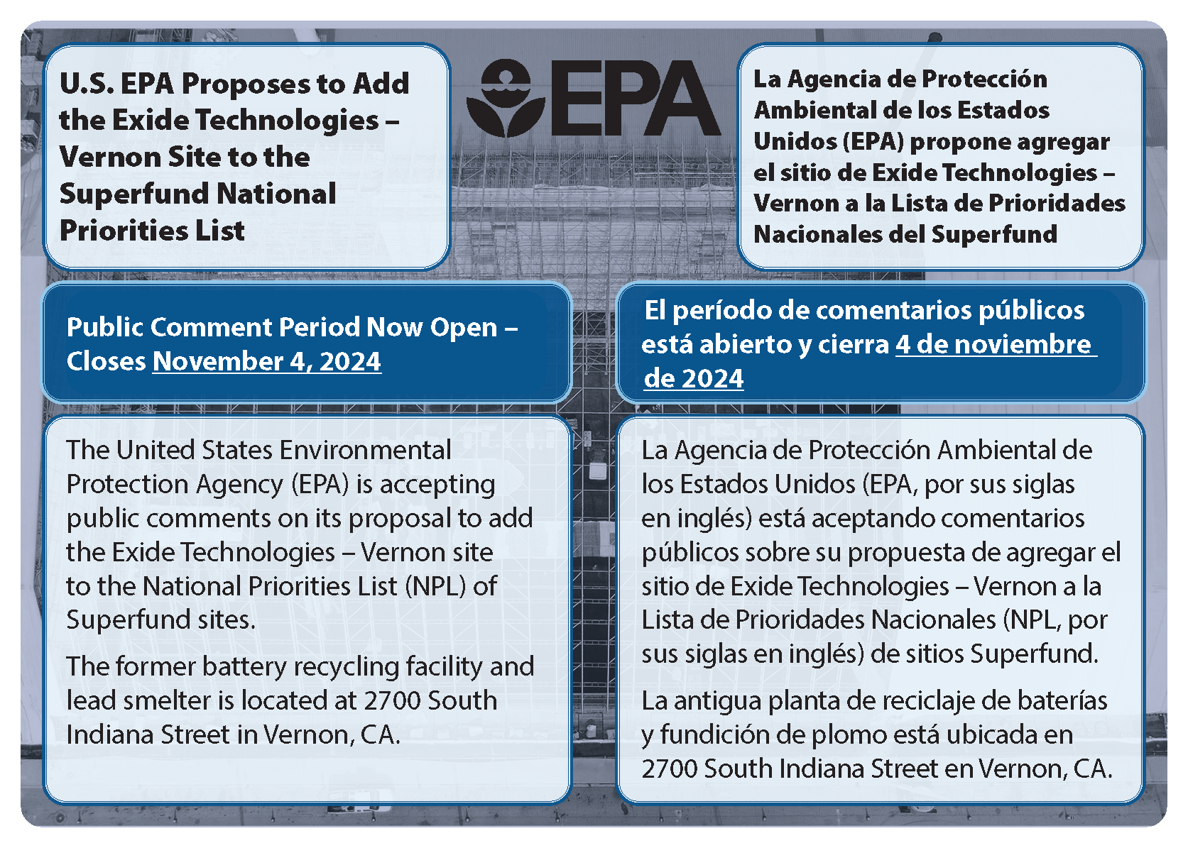 Superfund Public Comment Period Informational Postcard