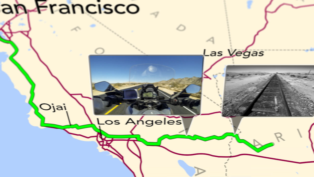 Animated map of a road trip