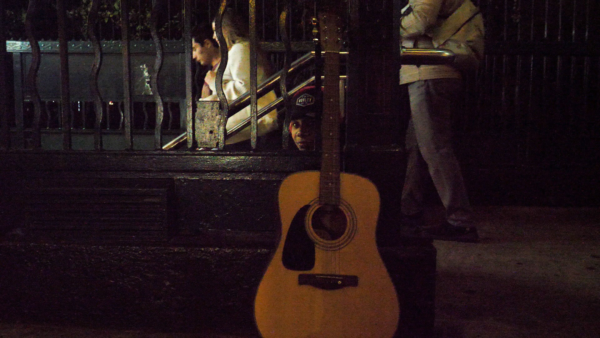 "Would you like to take a picture of me and my guitar?"