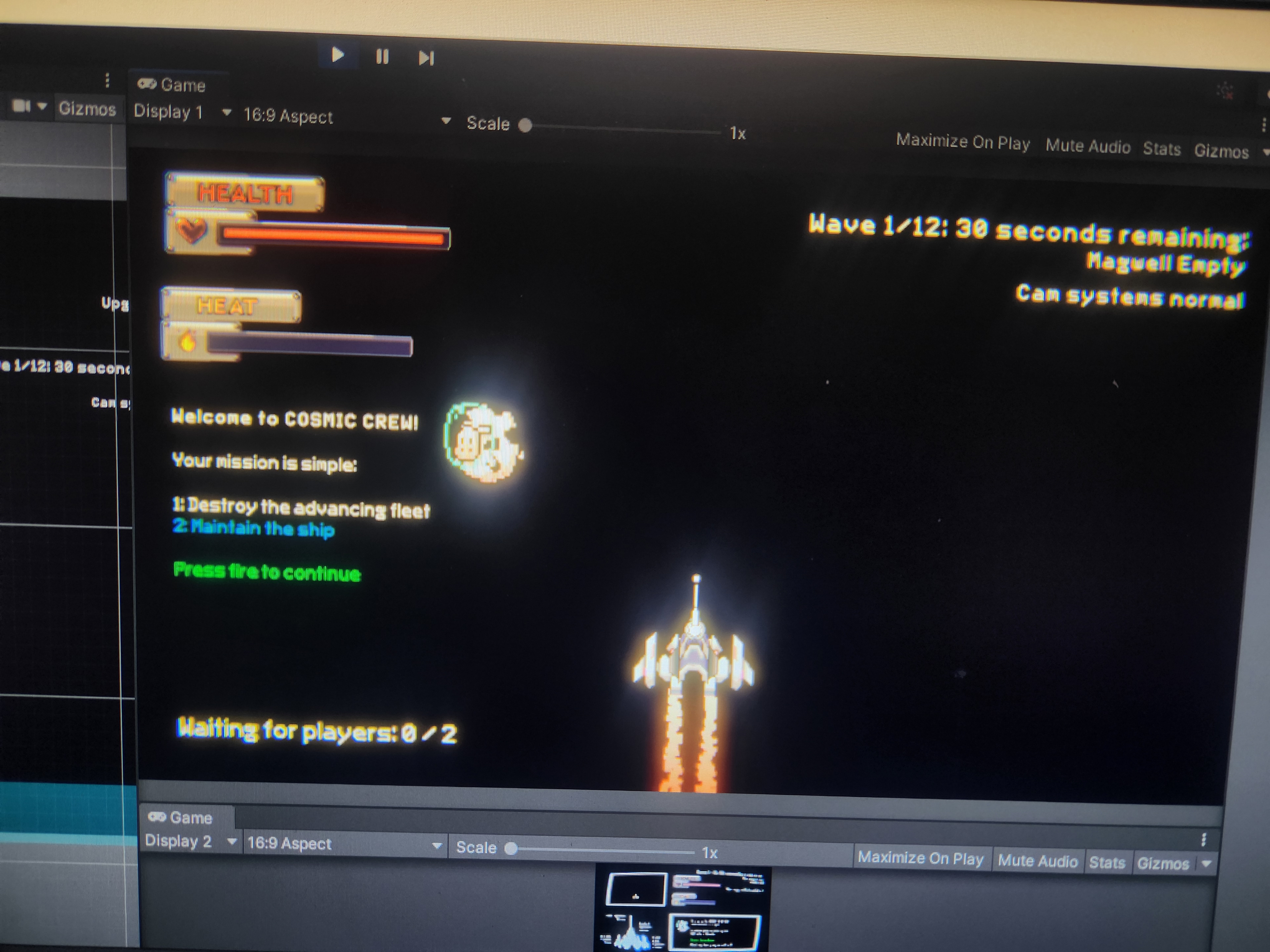 The game’s tutorial system in development.