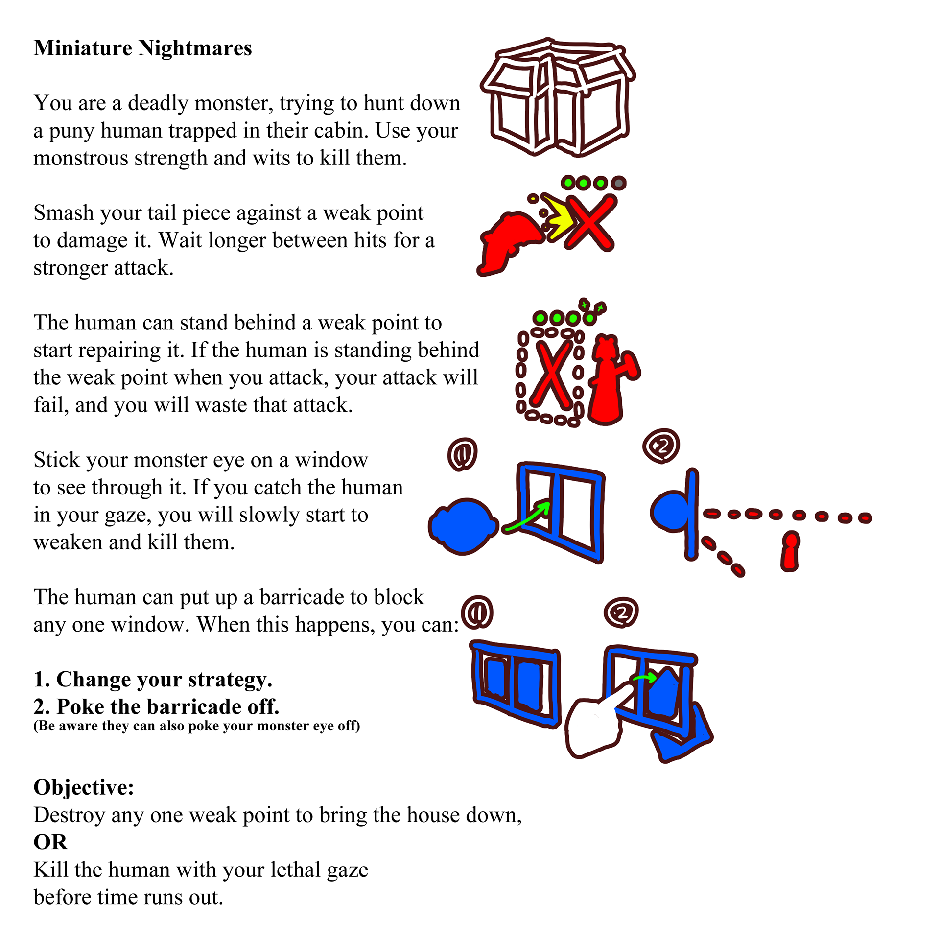 This is an early ruleset that I designed for the monster player.