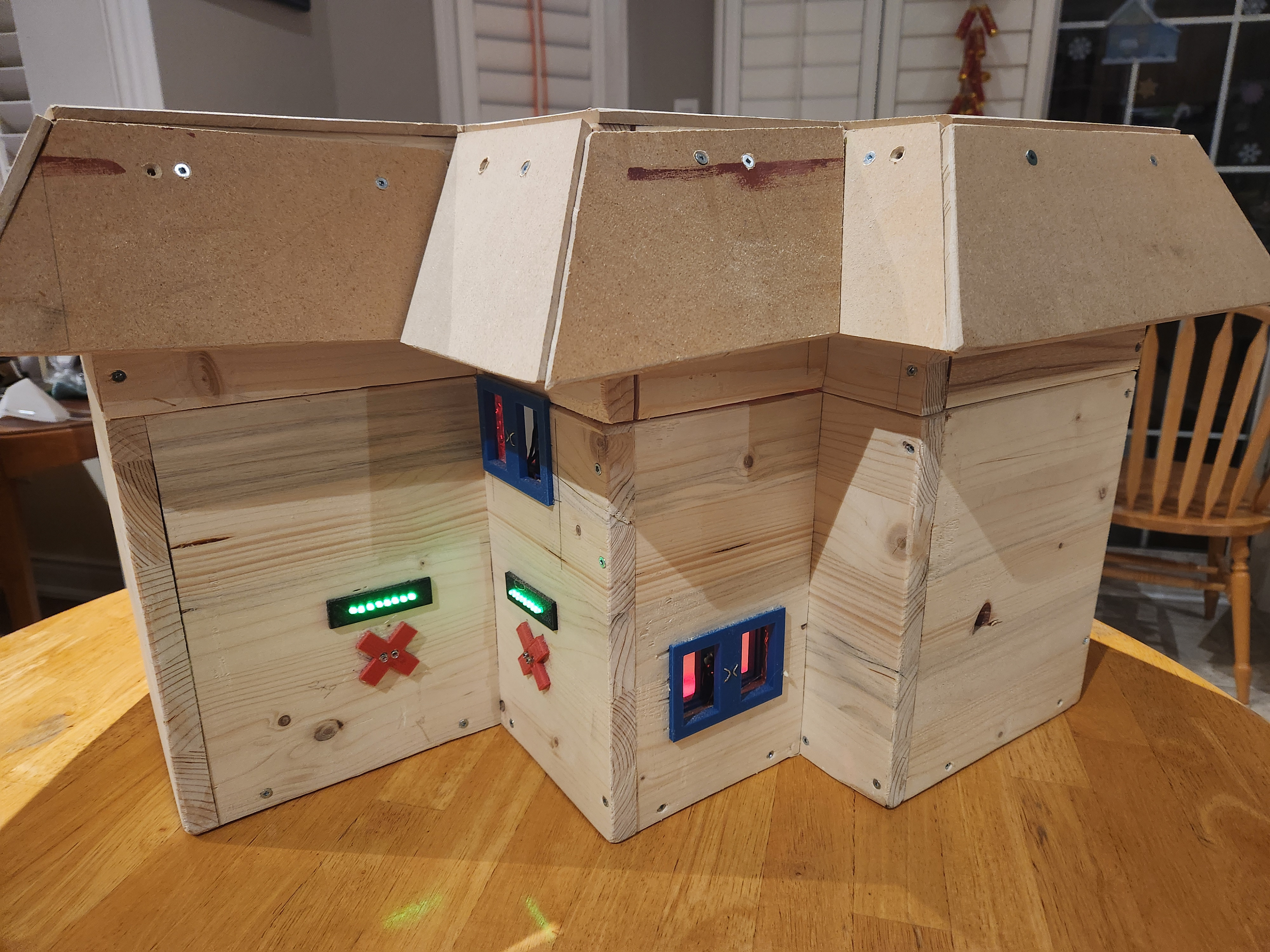 This is the completed house frame with everything installed.