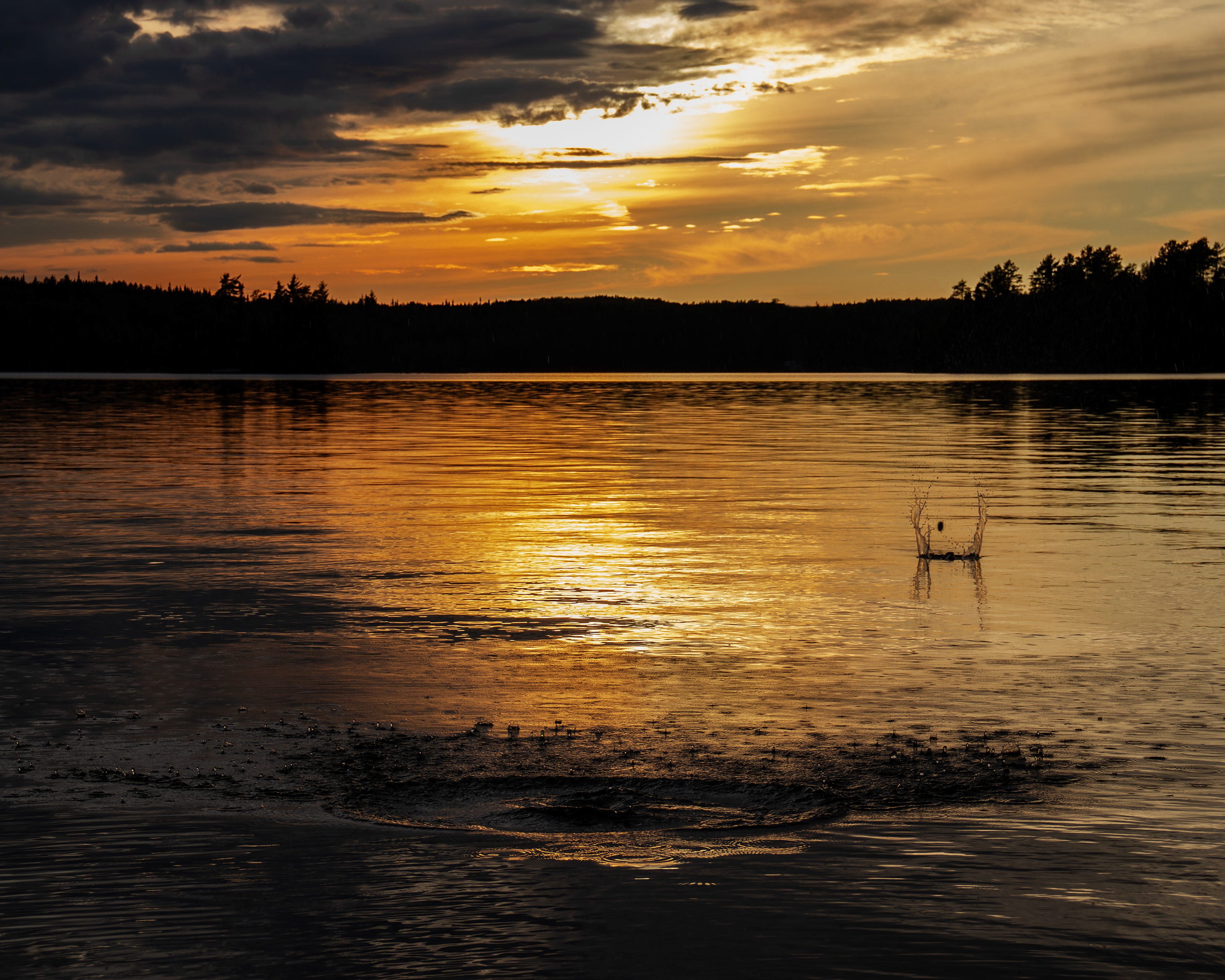 sunset-lake-skipping rock