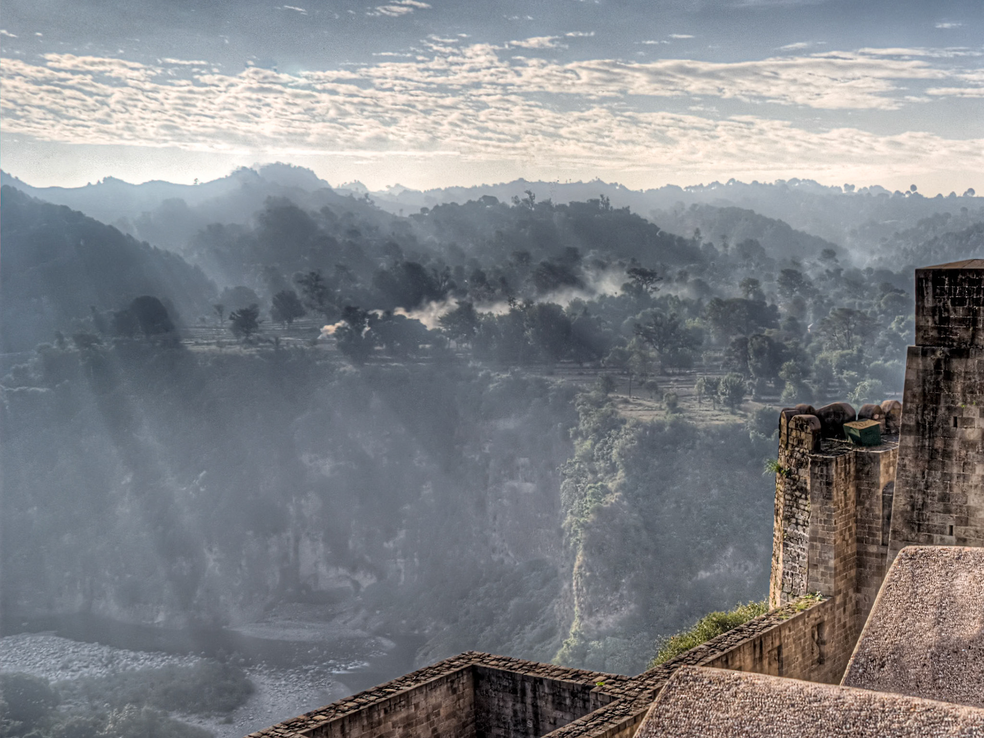 The Kangra Valley from the ramparts of the Fort