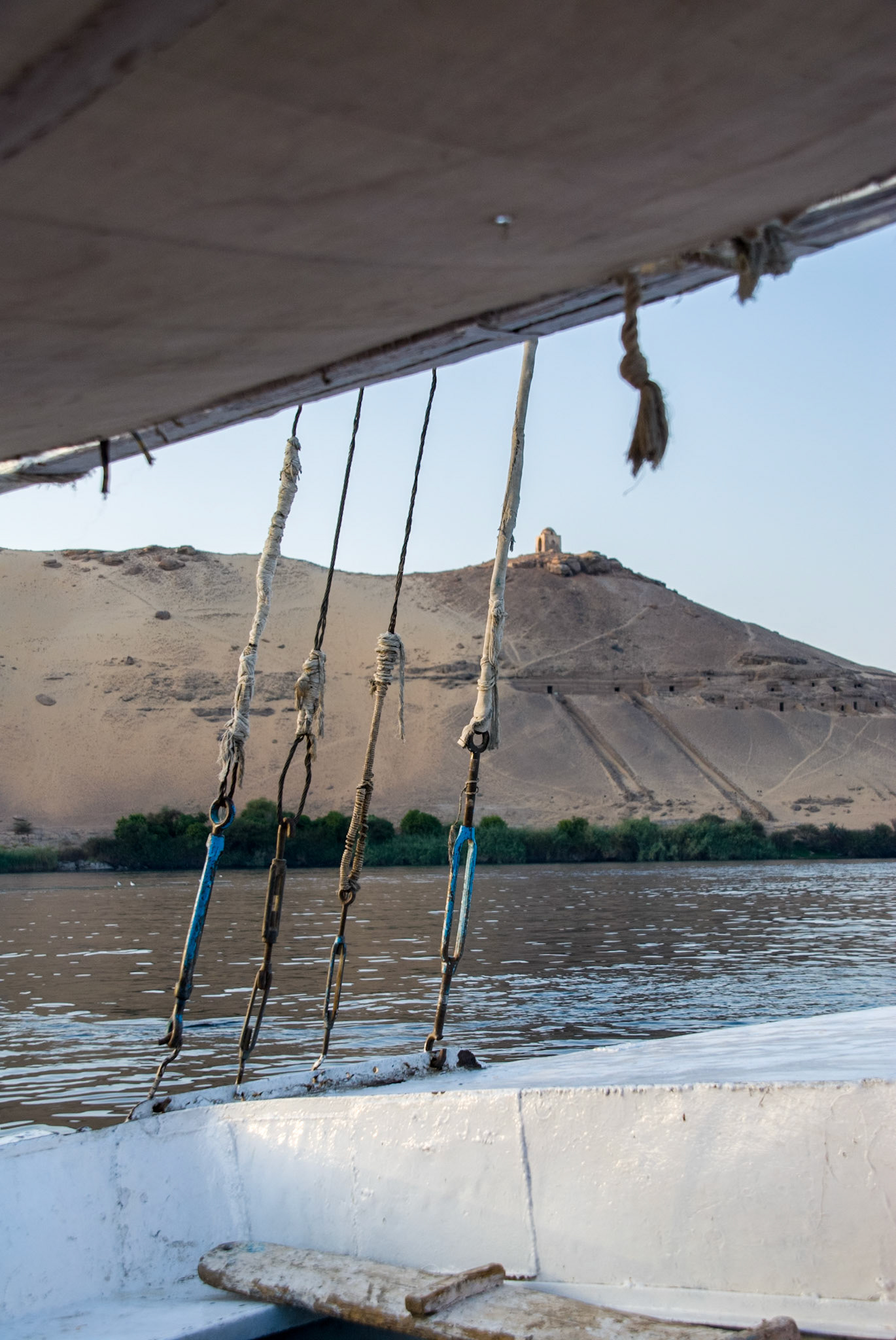 Looking across to the nobles' tombs at Aswan
