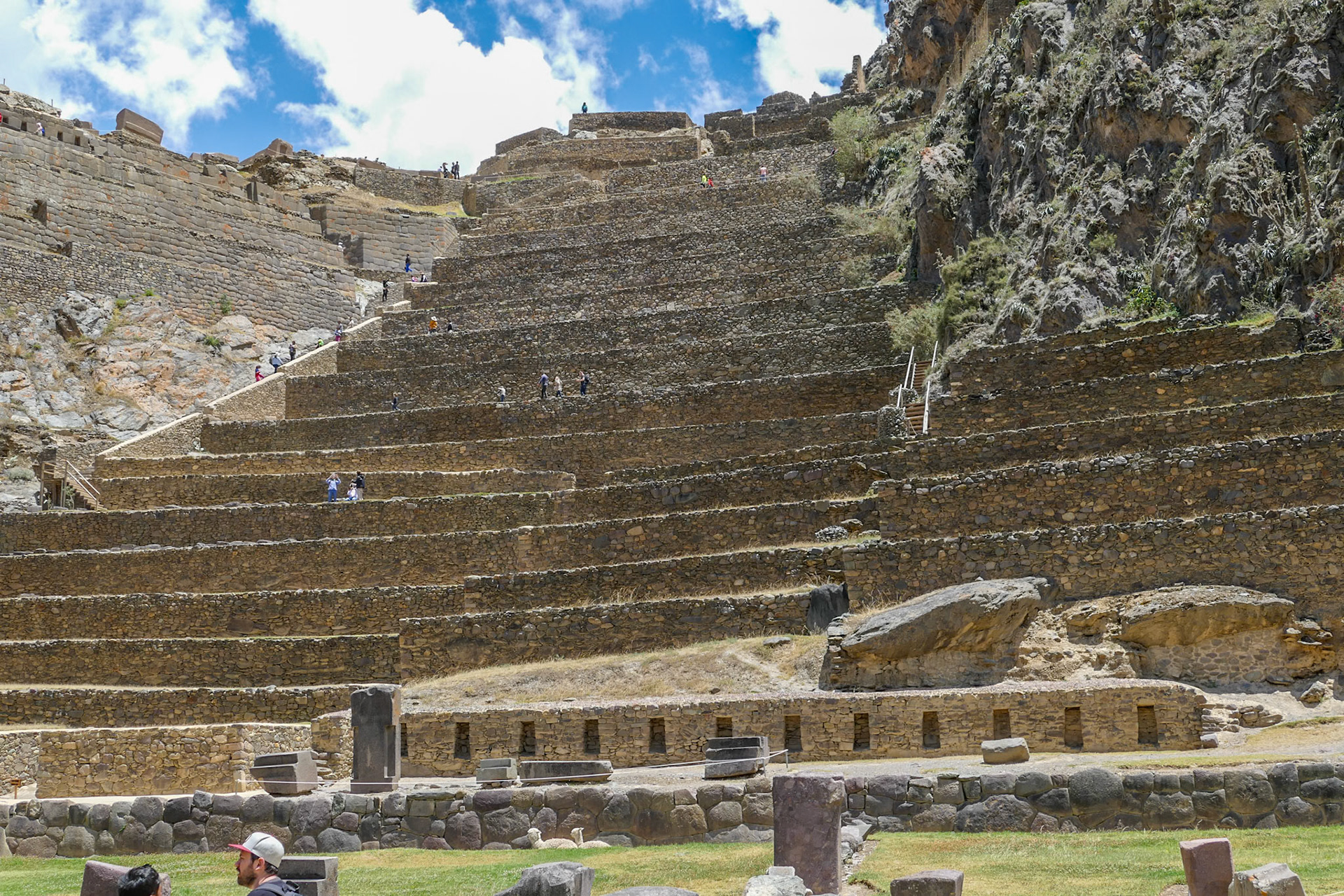 Terraced hillside below the sun temple at Ollantaytambo