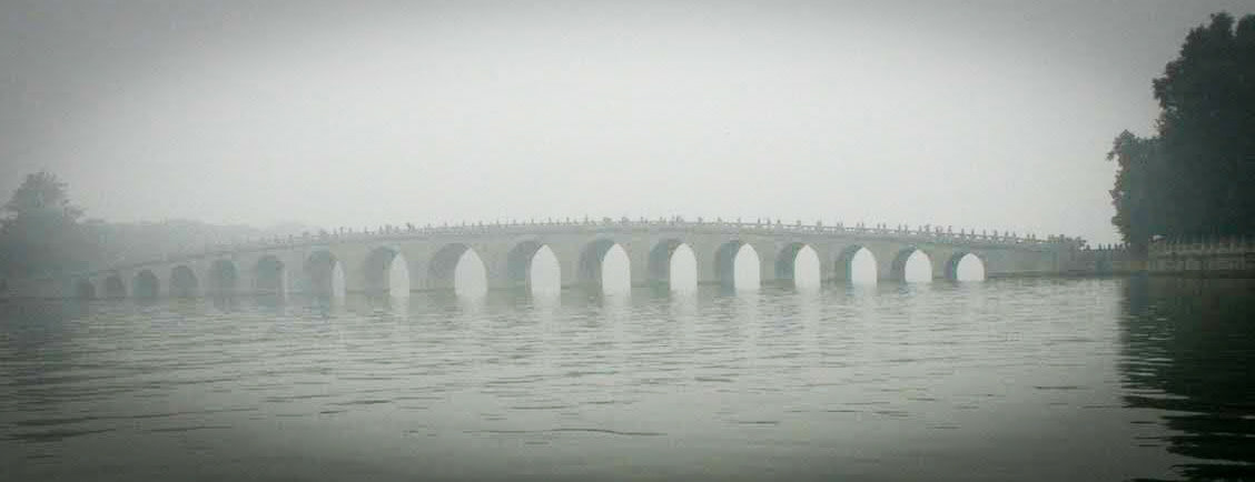 A Misty Morning in Beijing's Summer Palace Gardens
