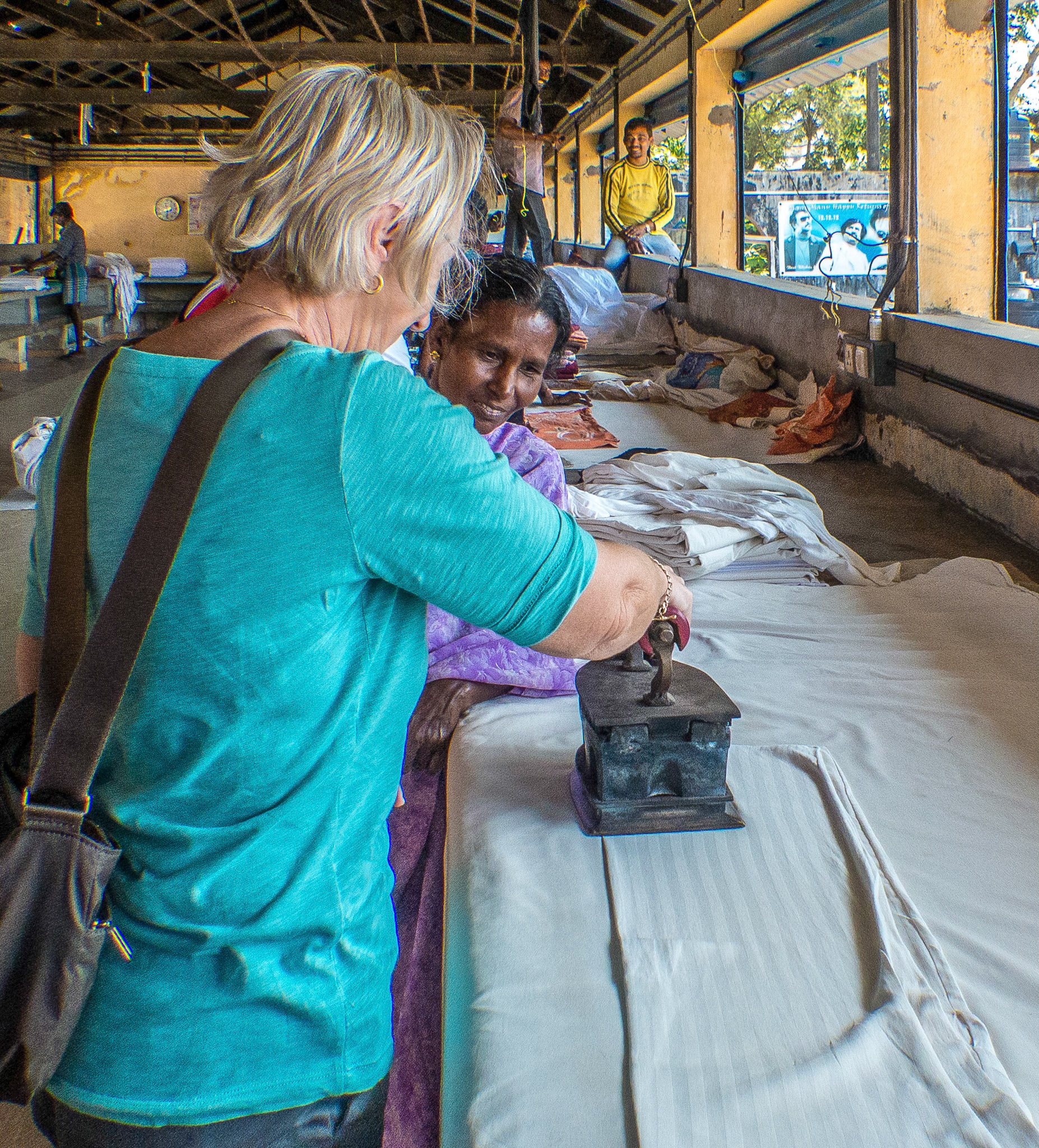 A very old traditional laundry on the edge of Fort Cochin - the iron here contains burning charcoal and is very effective in ironing clothes - but you need strong arms!