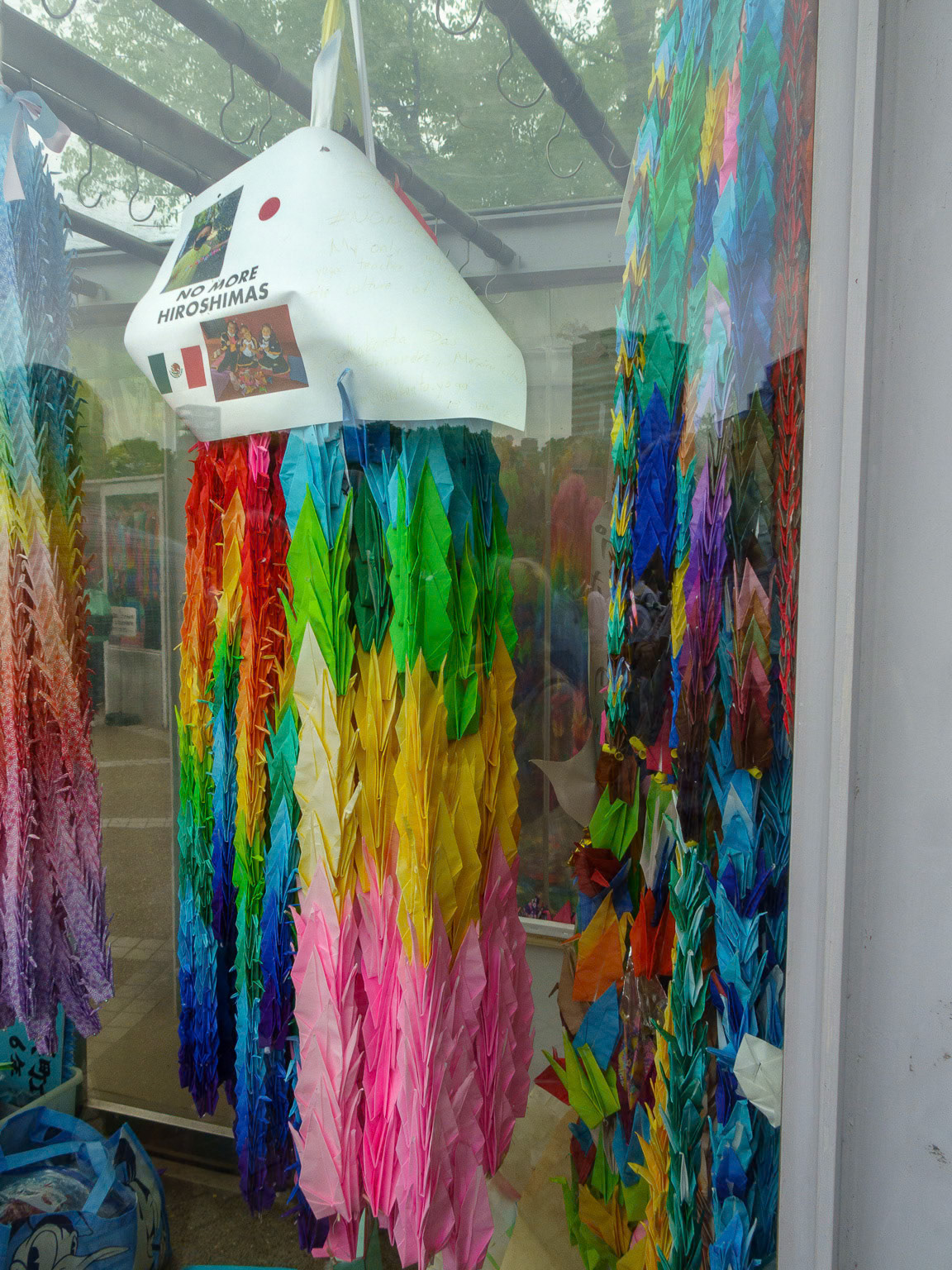 1,000 cranes symbolising the hope for peace