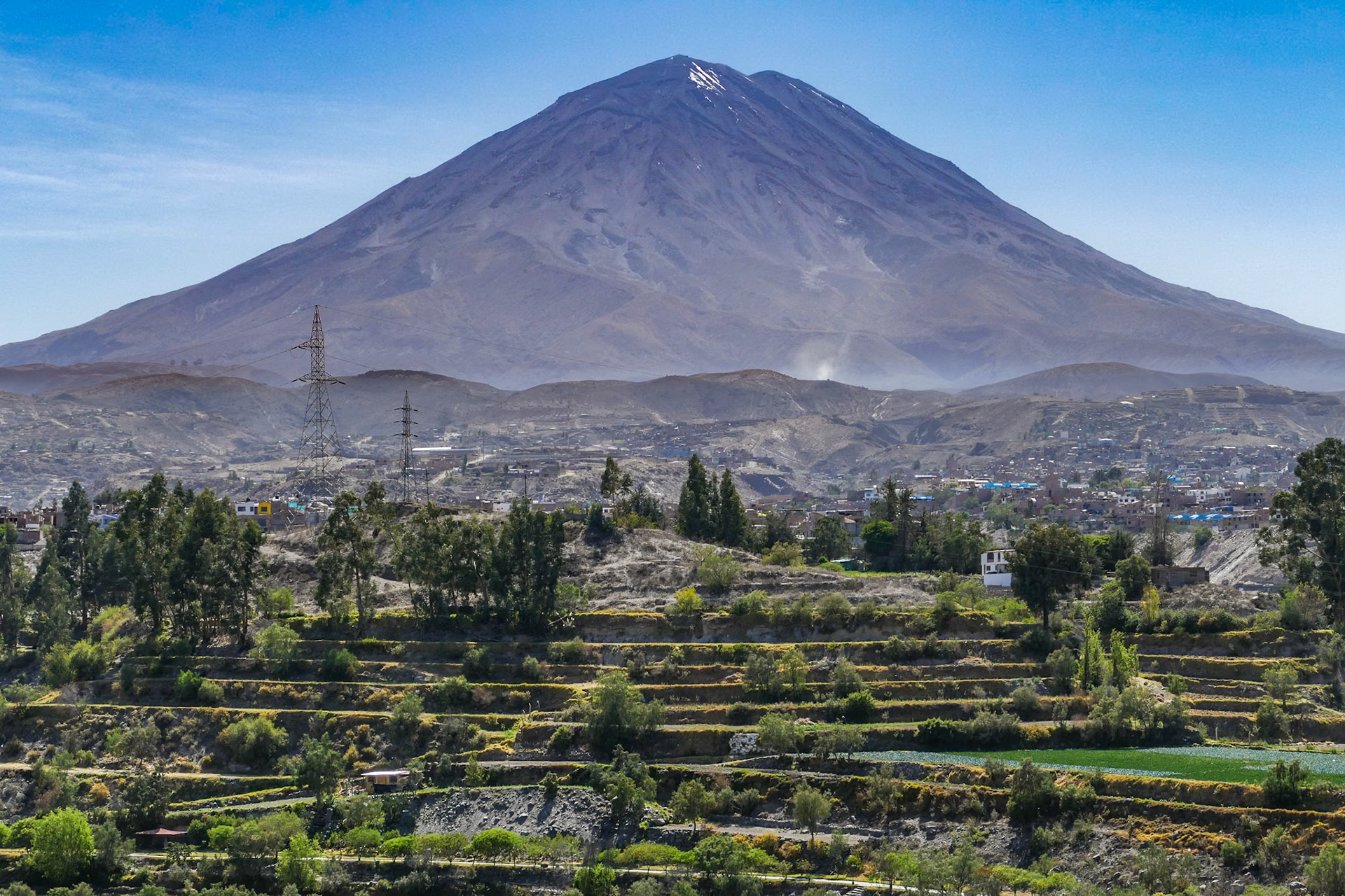 Misti Volcano from Plaza de Armas, Arequipa