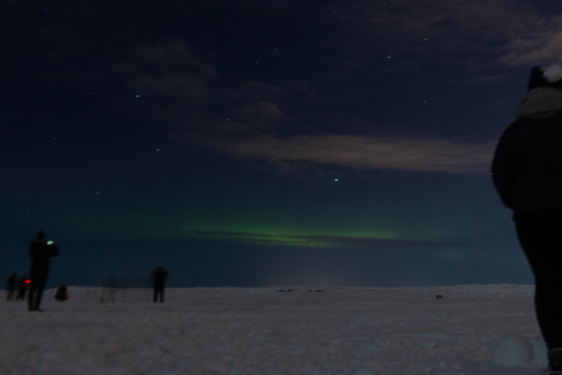 The Northern Lights - The sky cleared but the Aurora put in a very slight appearance
