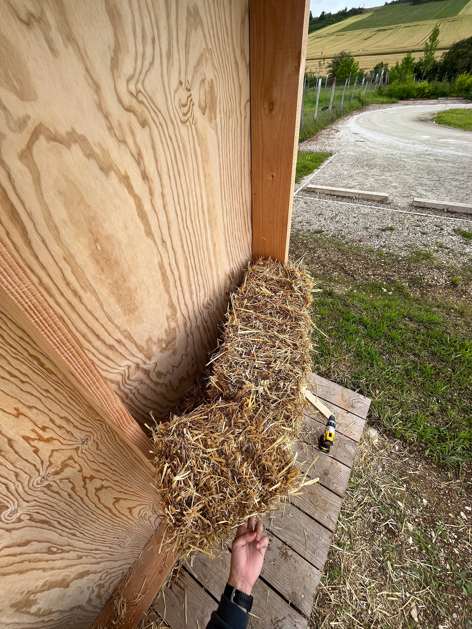 Fig 18 : Méthode avec les bottes de paille - insertion du 2ème niveau