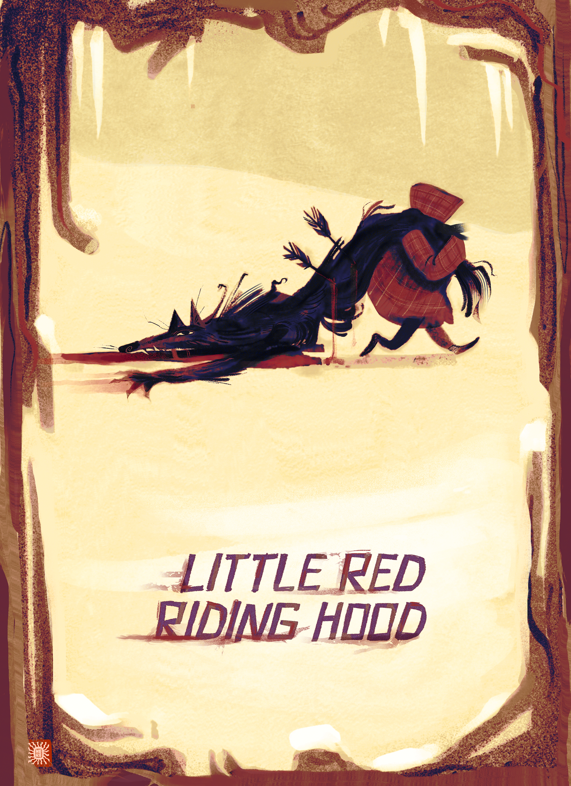 'Little Red Riding Hood' Reverse Narrative Diptych Book Cover