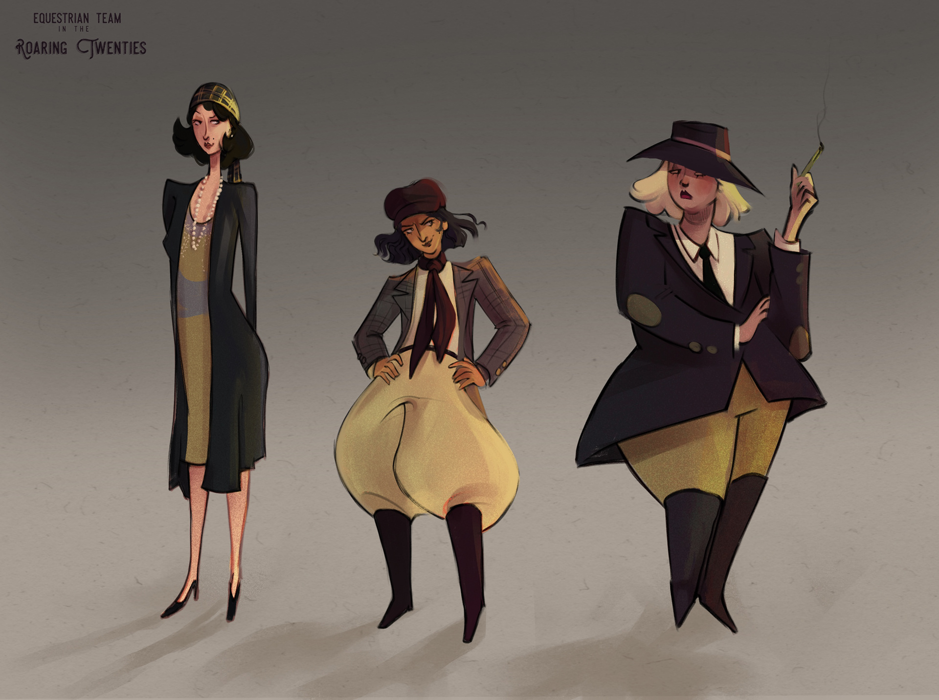EQUESTRIAN TEAM IN THE ROARING TWENTIES