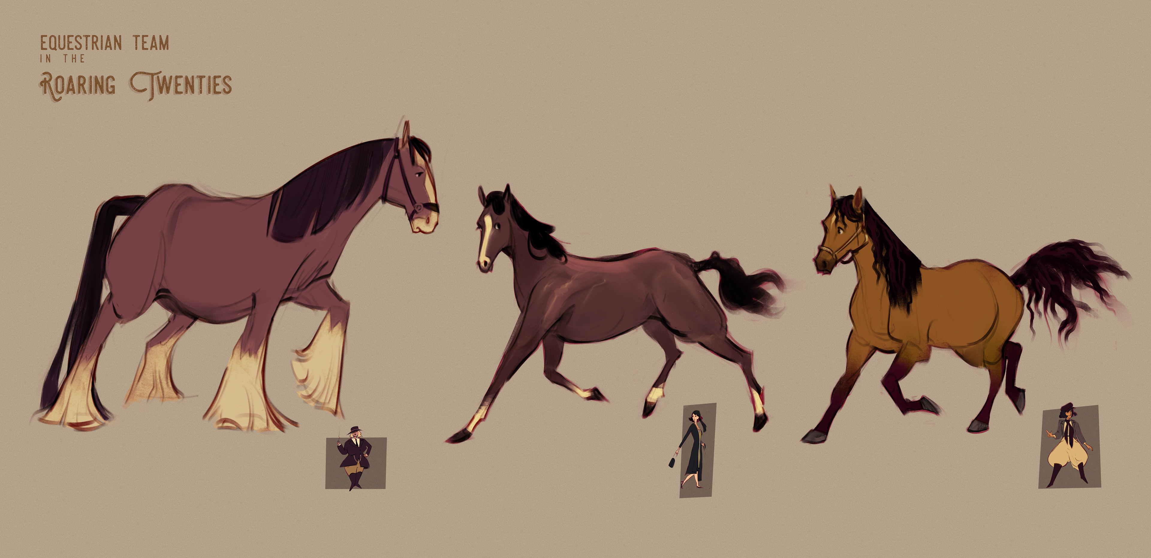 EQUESTRIAN TEAM IN THE ROARING TWENTIES
