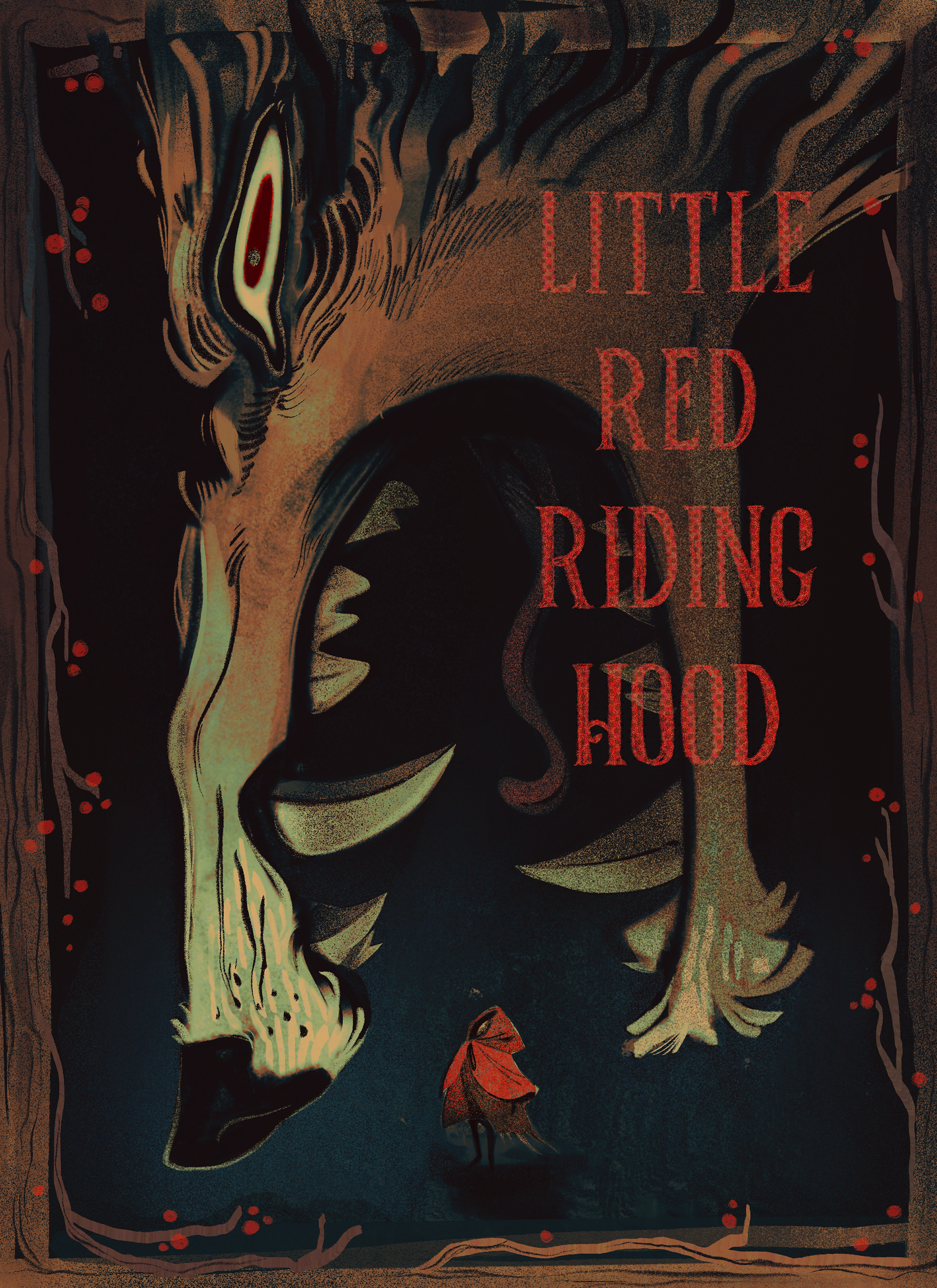 'Little Red Riding Hood' Narrative Diptych Book Cover