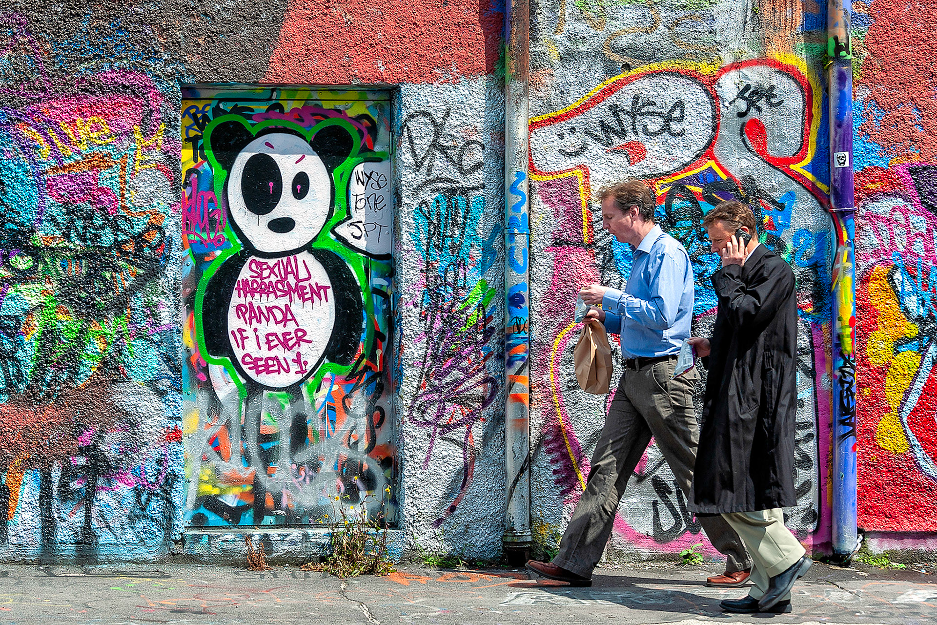 Graffiti artists make statements in Dublin, Ireland