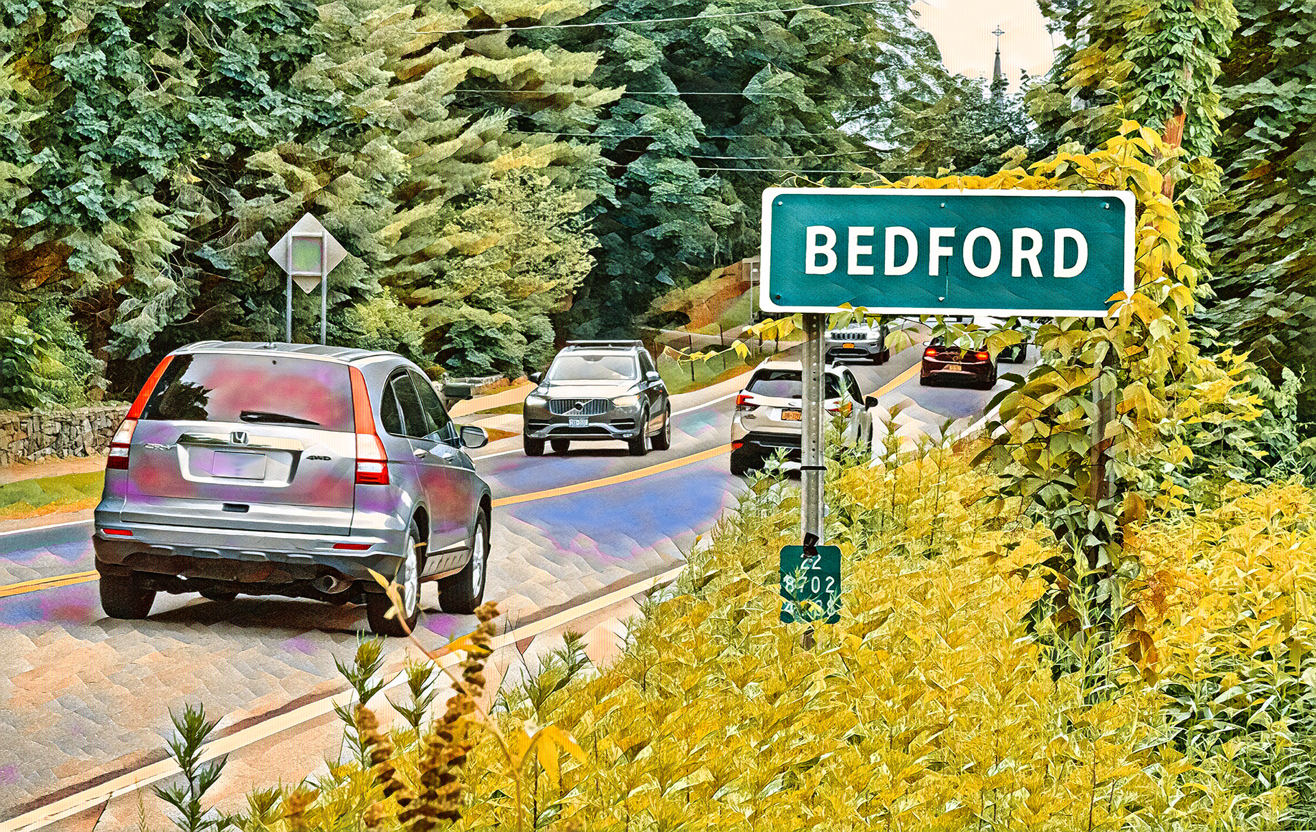 Entering Bedford Village