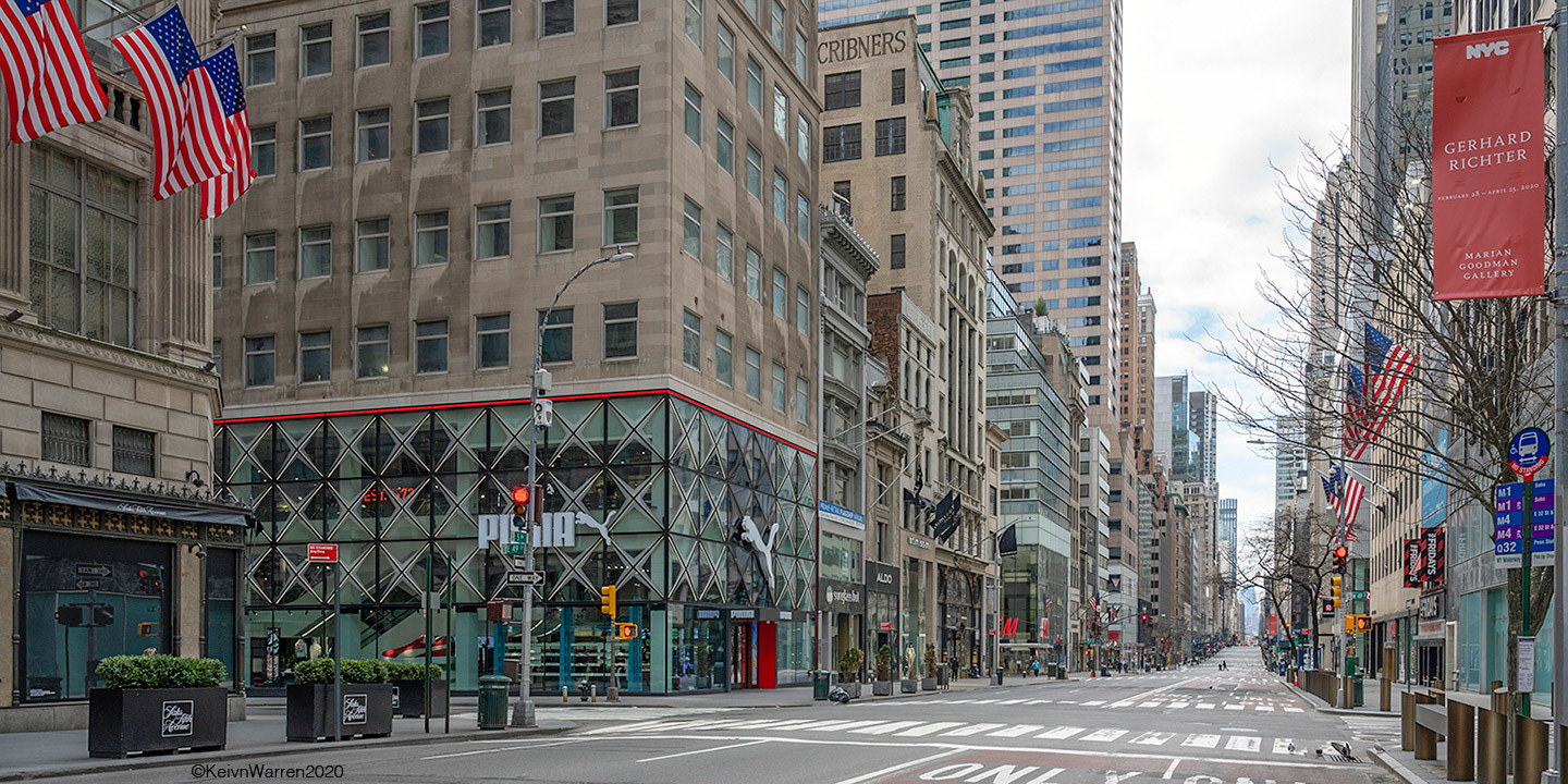 5th Ave void of people and cars during the COVID-19 stay home directive