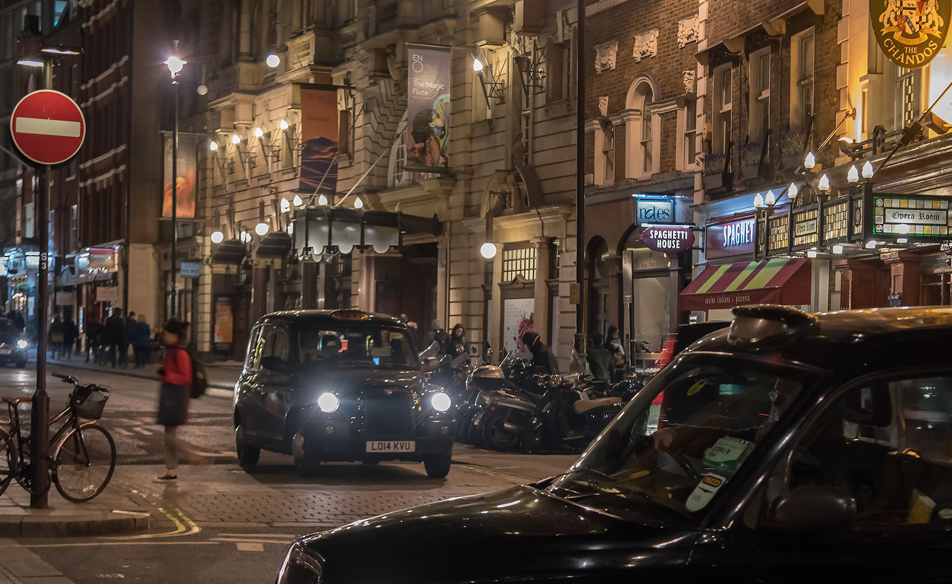 Theatre District at nigh in London can be a relaxed place while the shows are running.