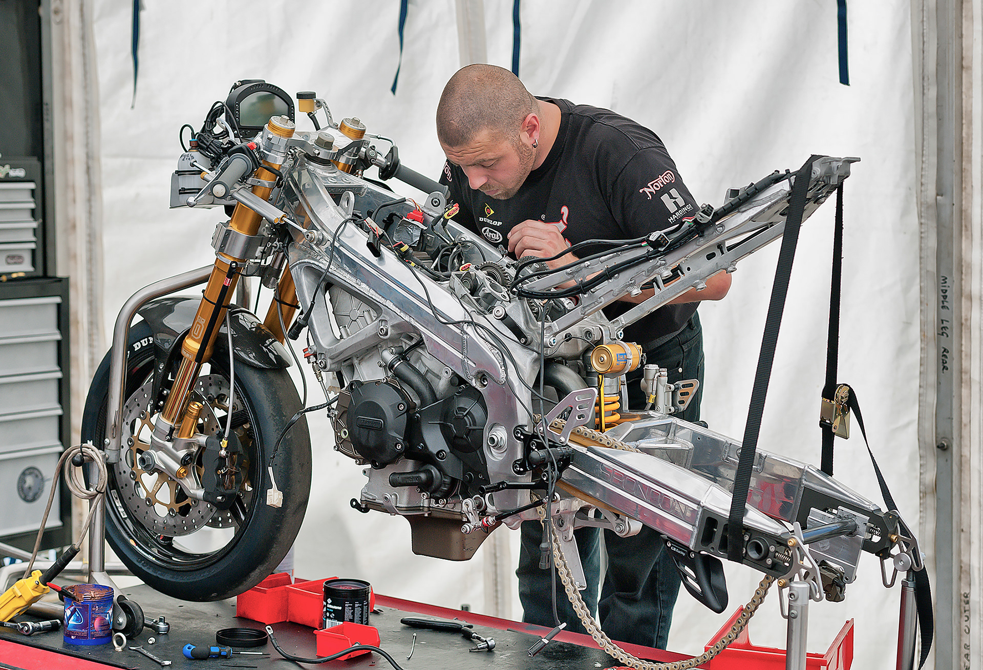 Team Norton prepares for the Isle of Man TT