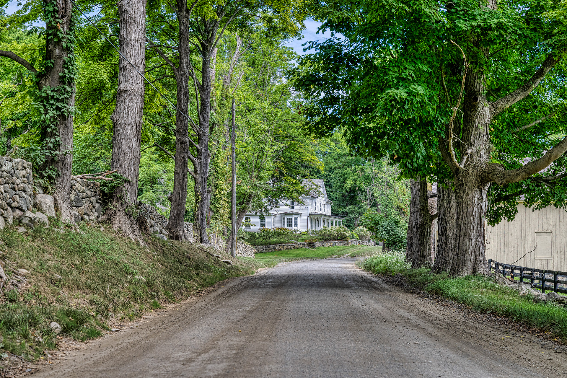 One of the many gravel roads that remain in Bedford as part of Law.