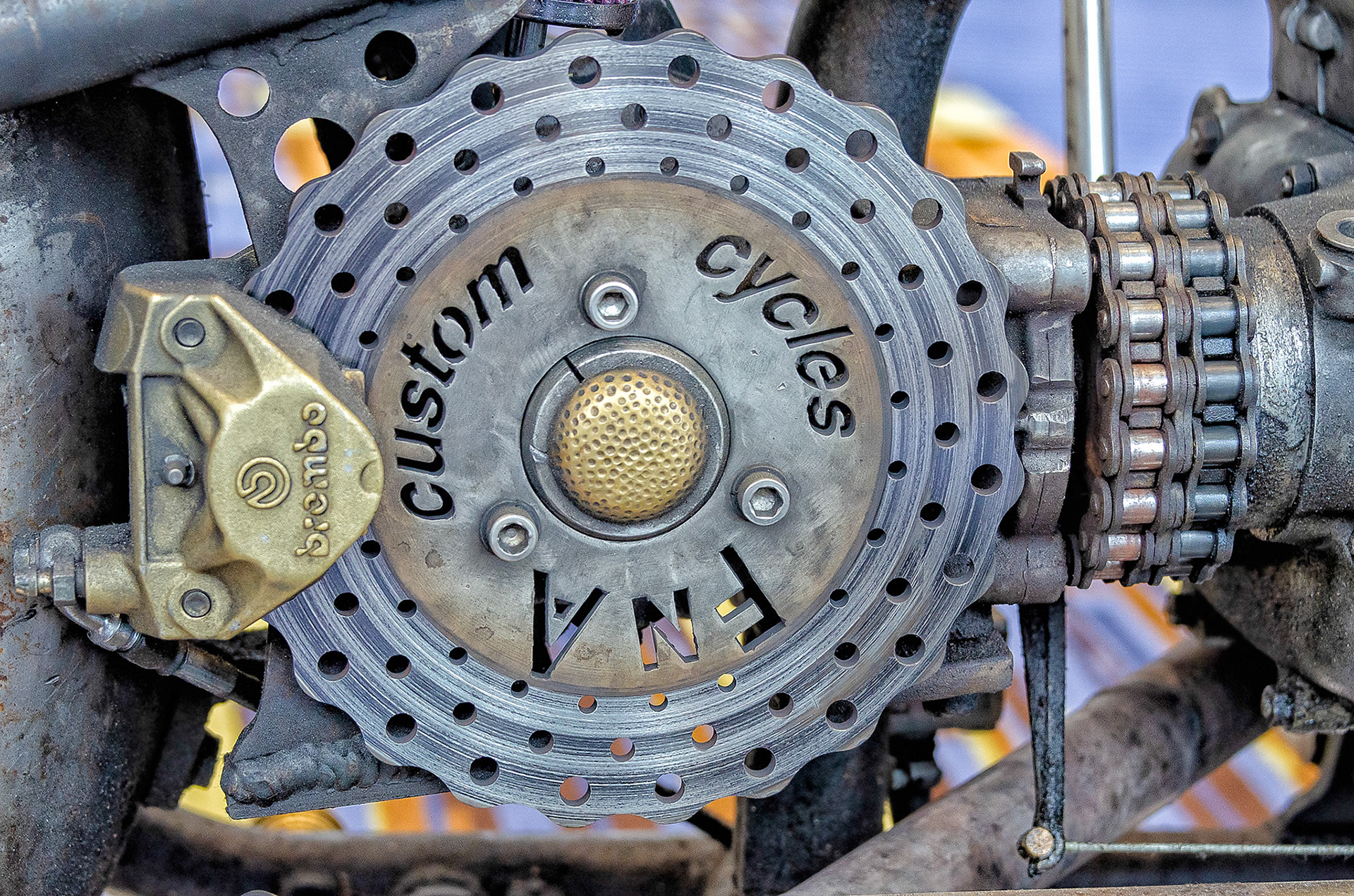 Engine brake on custom motorcycle