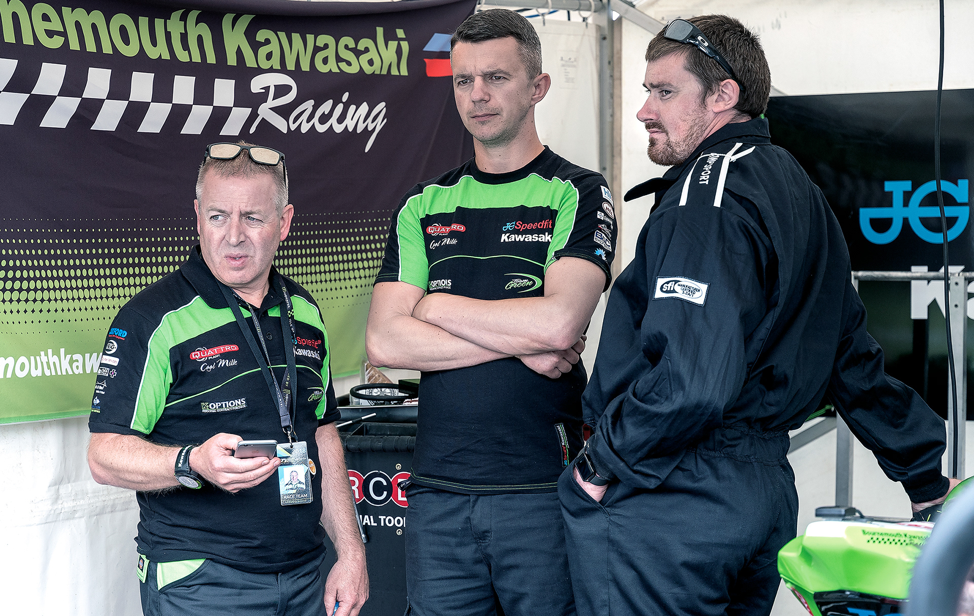 Team Bournemouth Kawasaki in Parc Ferme