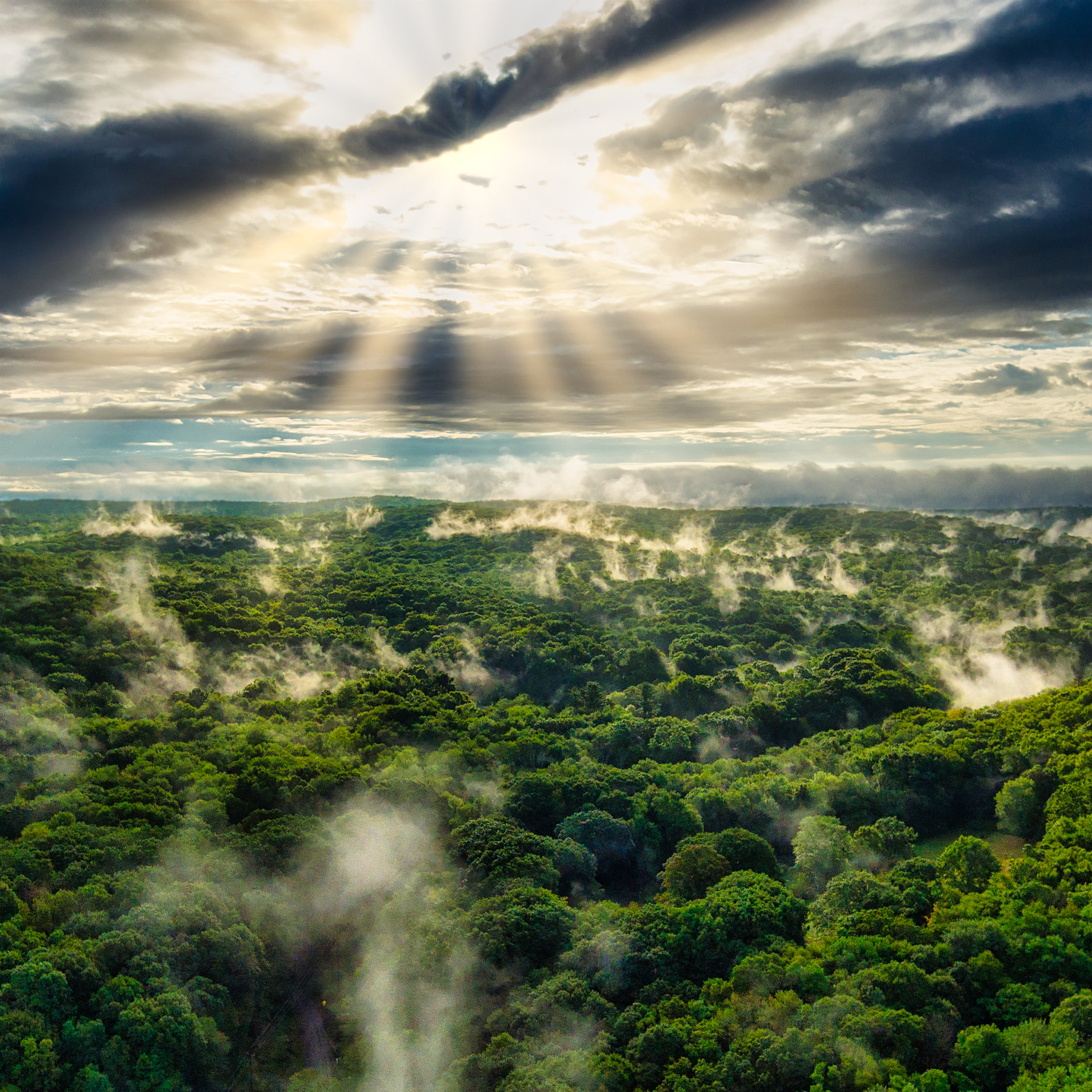 Sunrise over Bedford after a night of rain