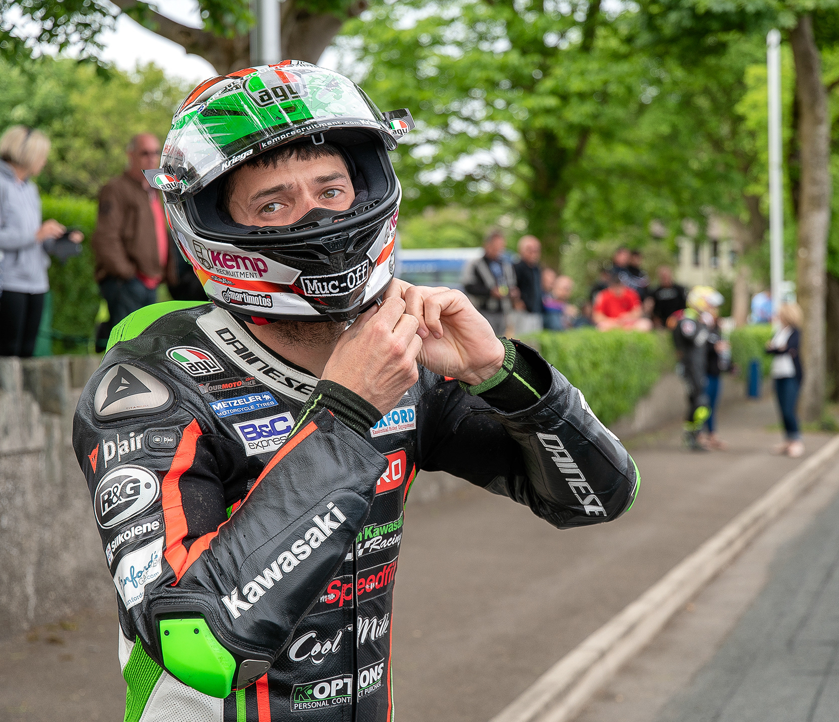 James Hillier prepares to take to the IOMTT track