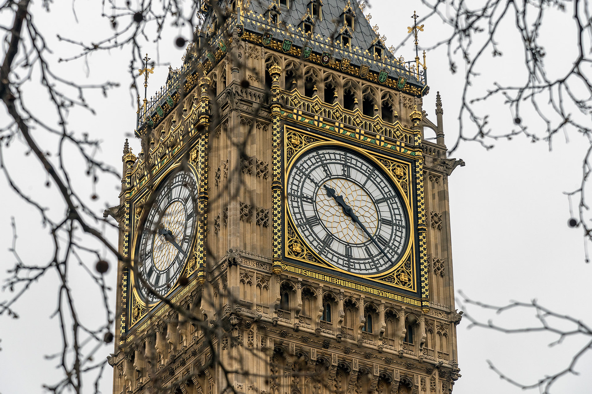 The towering Big Ben at Parliament along the Thames in London is older than the tree’s around it by centuries.