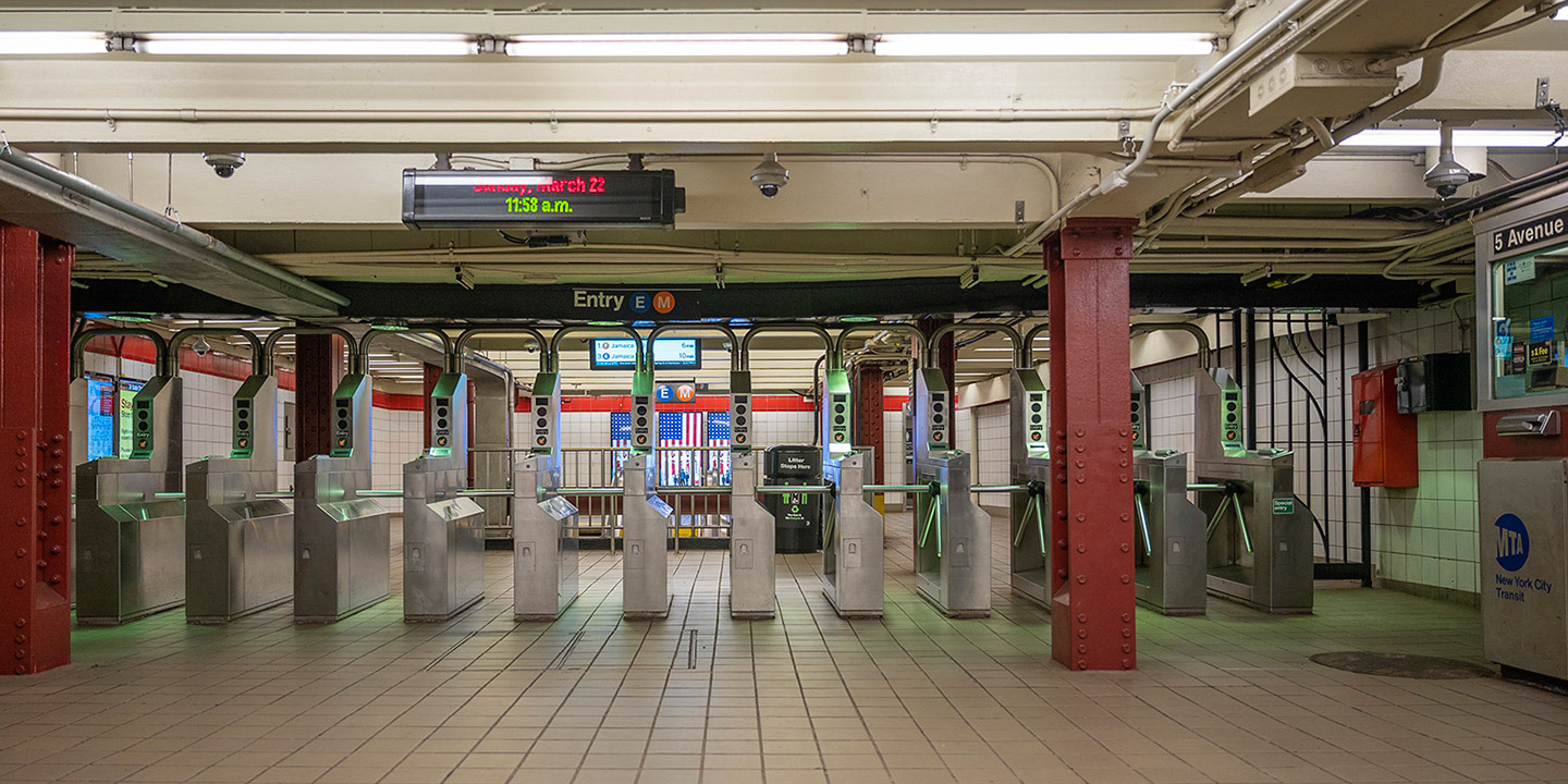 An empty New York City Subway is rare at anytime but at 11:58 am on a Saturday… COVID19 lock down