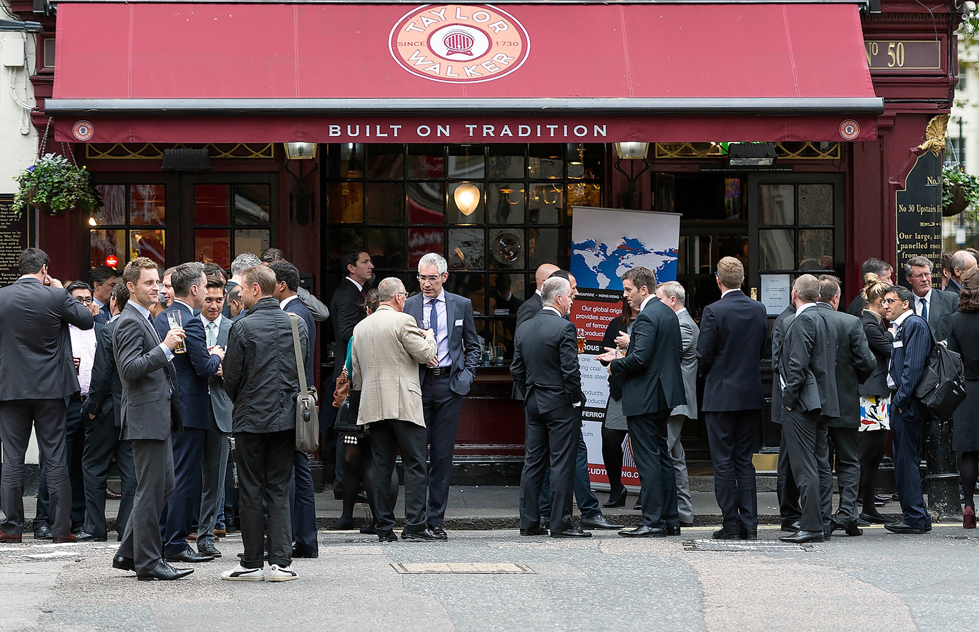 Pints and a smoke after work in Mayfair, London.