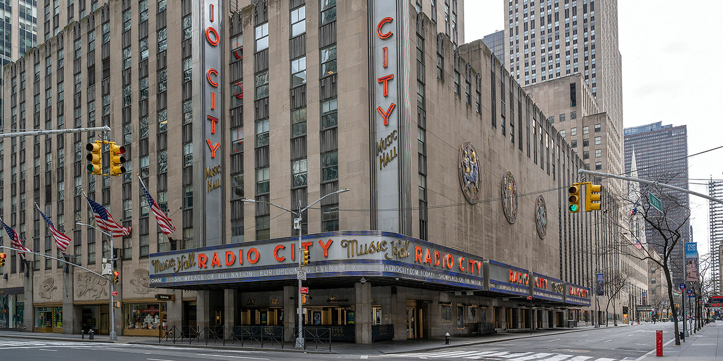 Radio City and it’s streets void of people during the COVID-19 stay at home directive in NYC