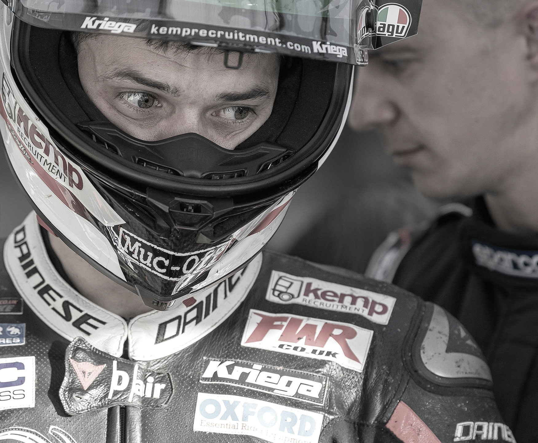 James Hillier and his mechanic at the Isle of Man TT