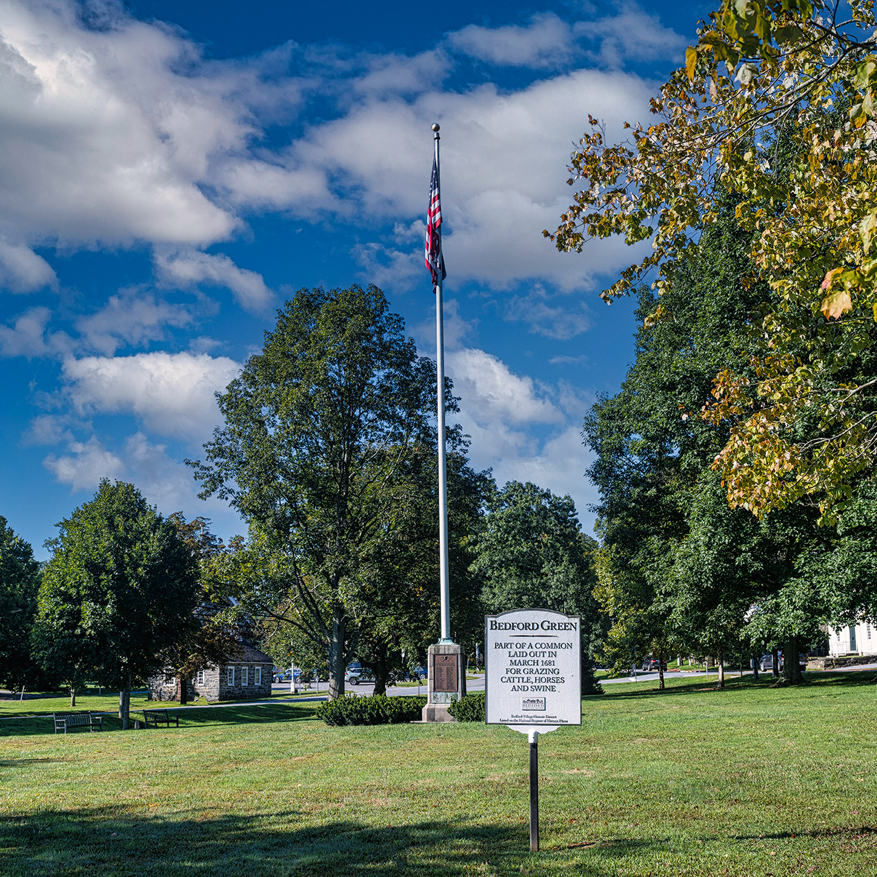 Bedford Green, established in 1681 for grazing farm animals