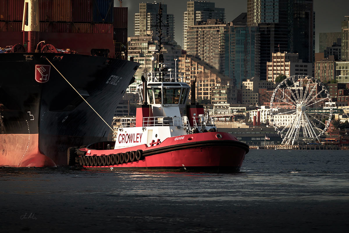 Crowley Tug at work in Seattle Harbor