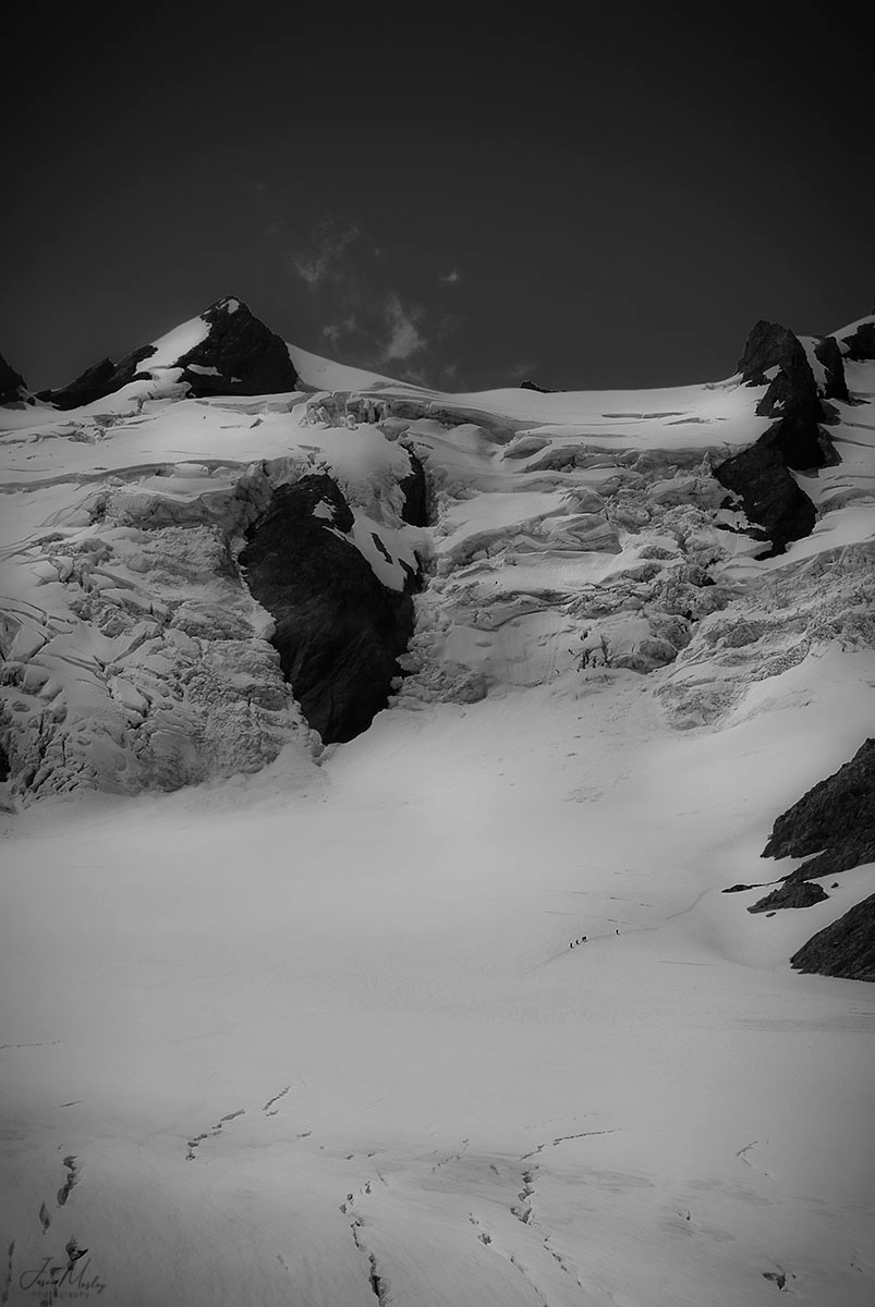 The blue glacier at the Mount Olympus