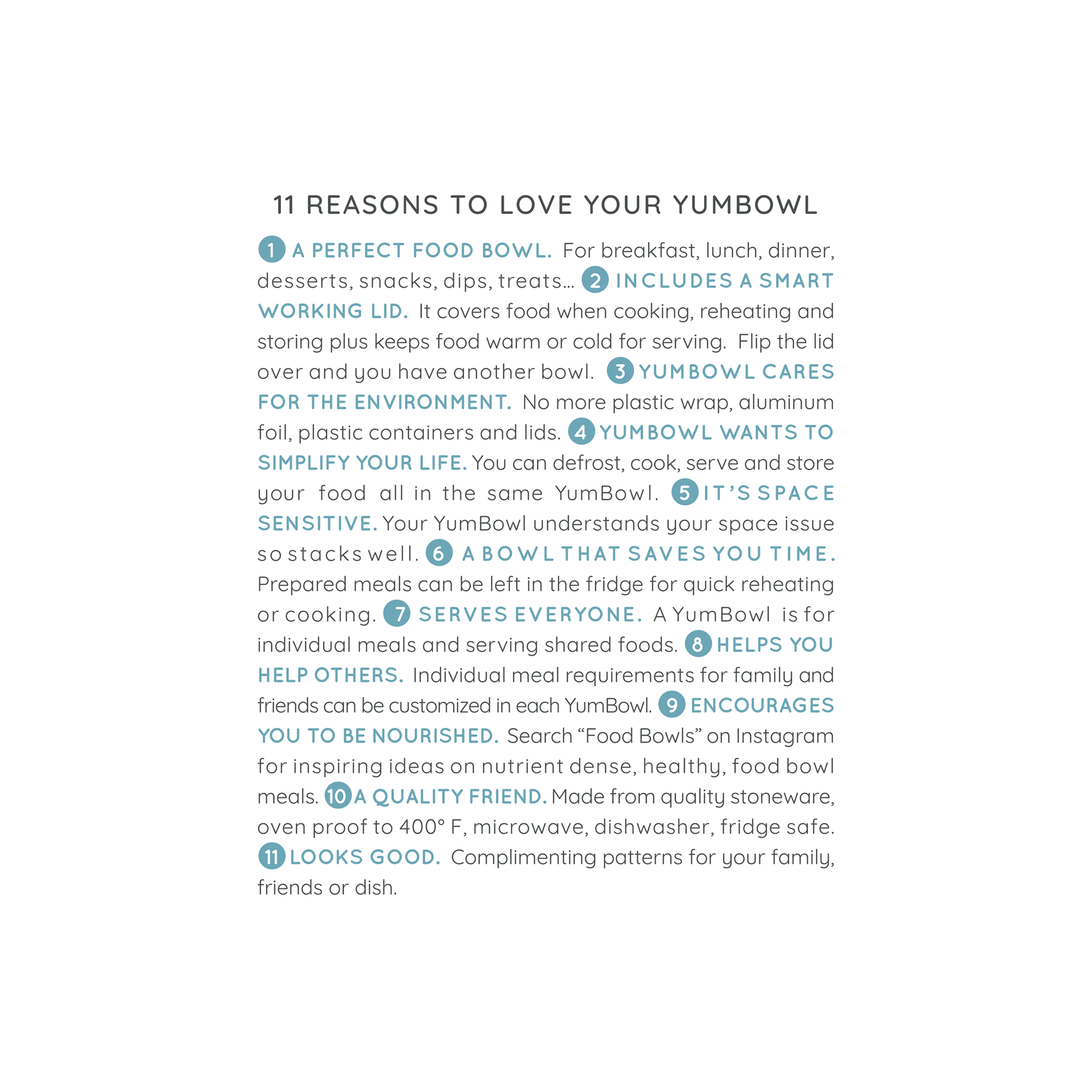 YumBowl Product Booklet