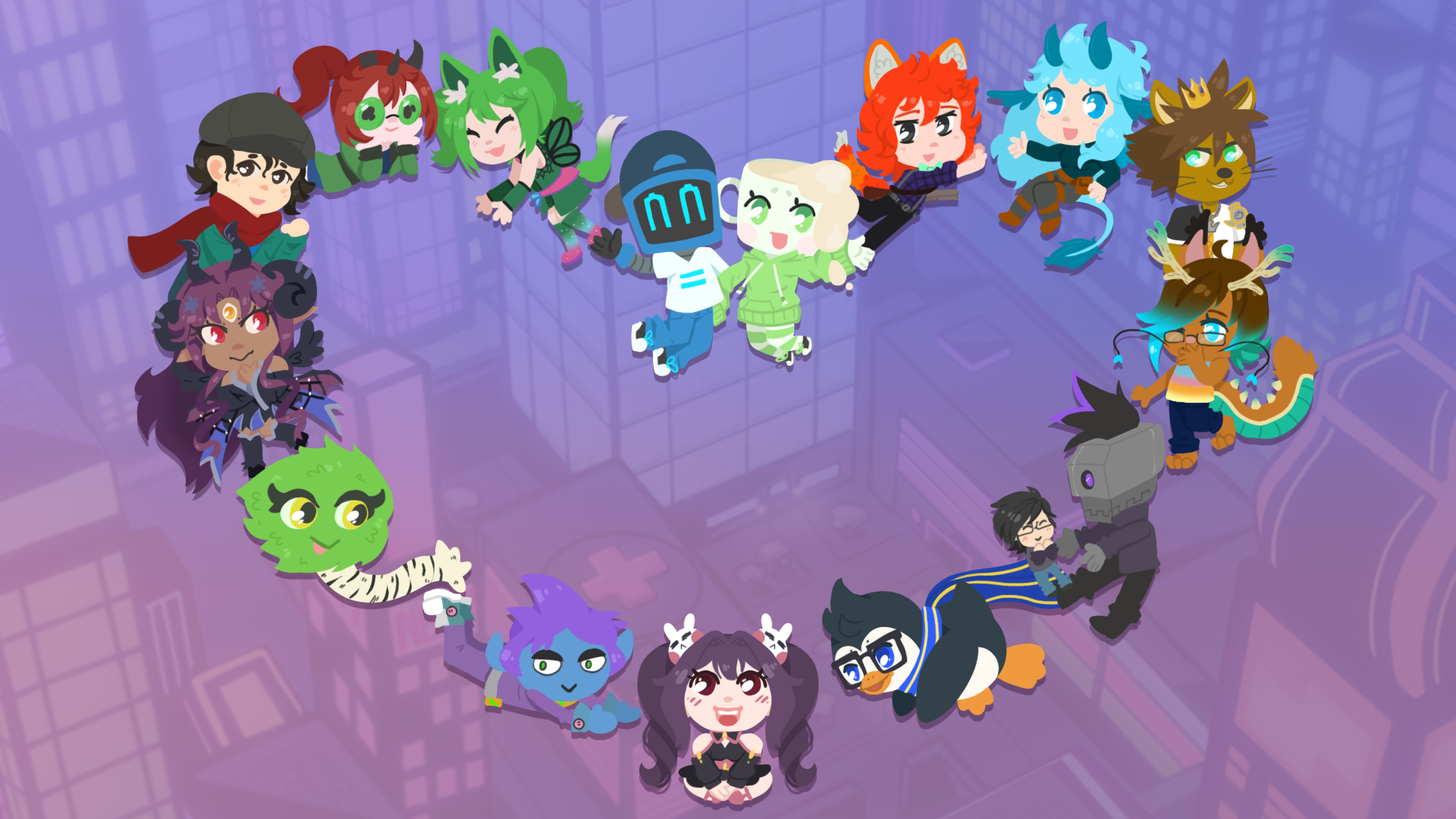 Vtubers of the B.O.T.S. and the Robofriends Stream-athon Fan Art
